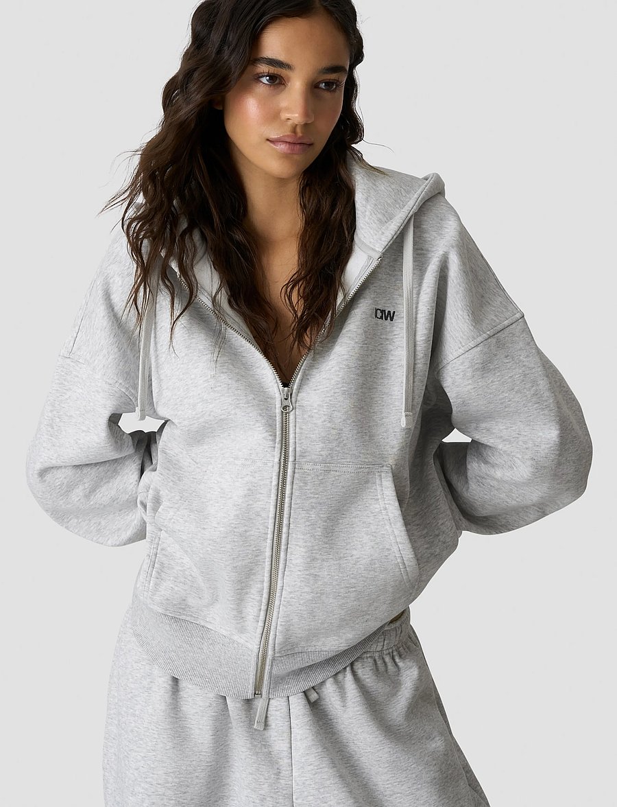 ICANIWILL - Everyday Relaxed Hoodie Zip W - kapuutsiga dressipluusid - light grey melange - 3