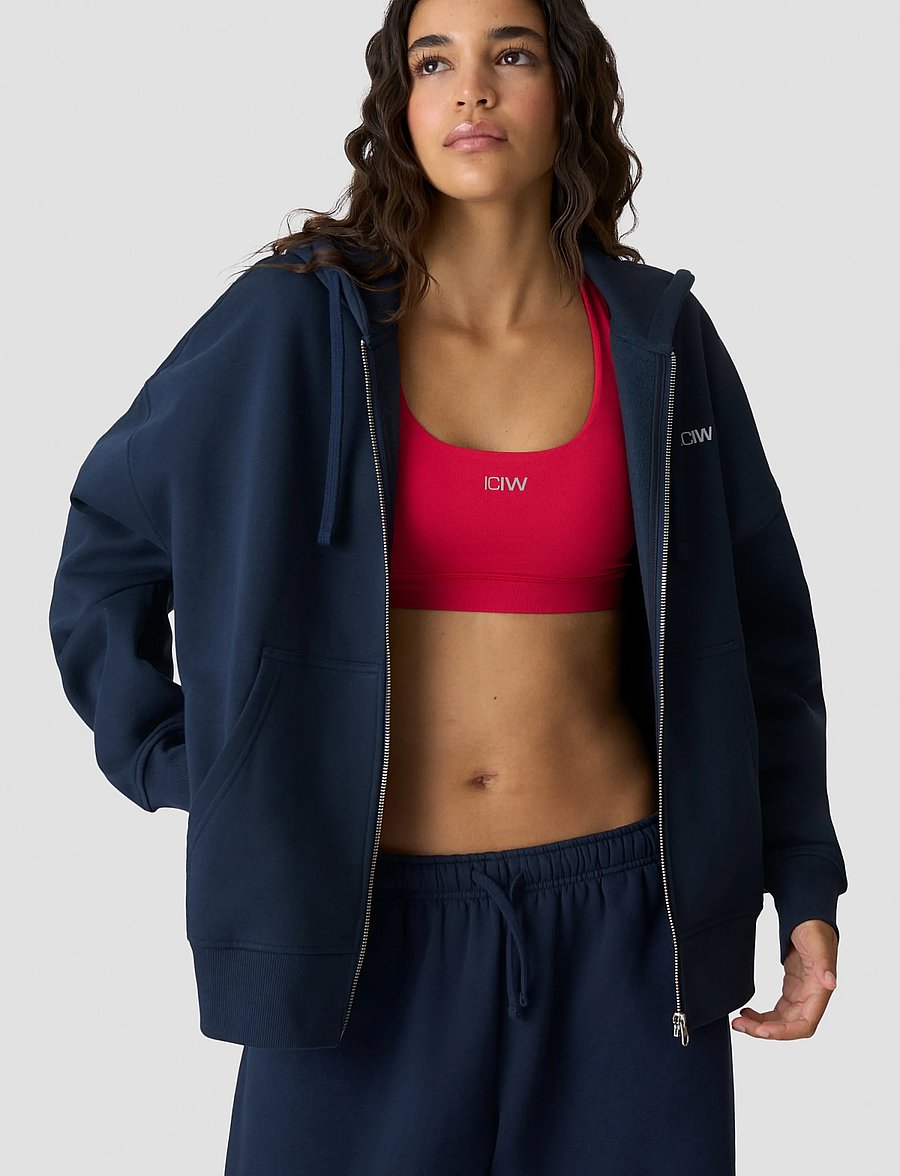 ICANIWILL - Everyday Relaxed Hoodie Zip W - overdele - midnight blue - 0