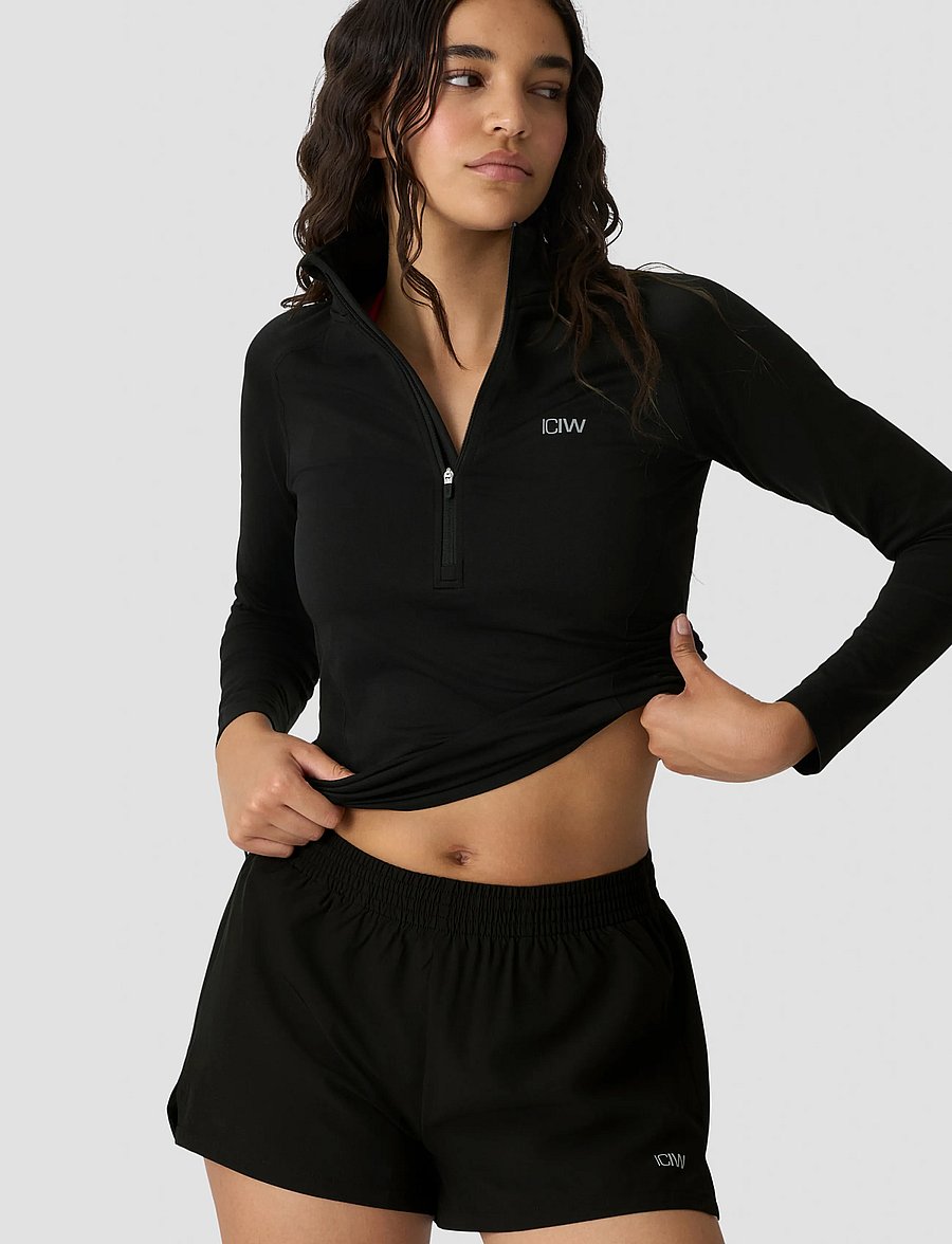 ICANIWILL - Define Seamless 1/2 Zip W - langærmede t-shirts - black - 0