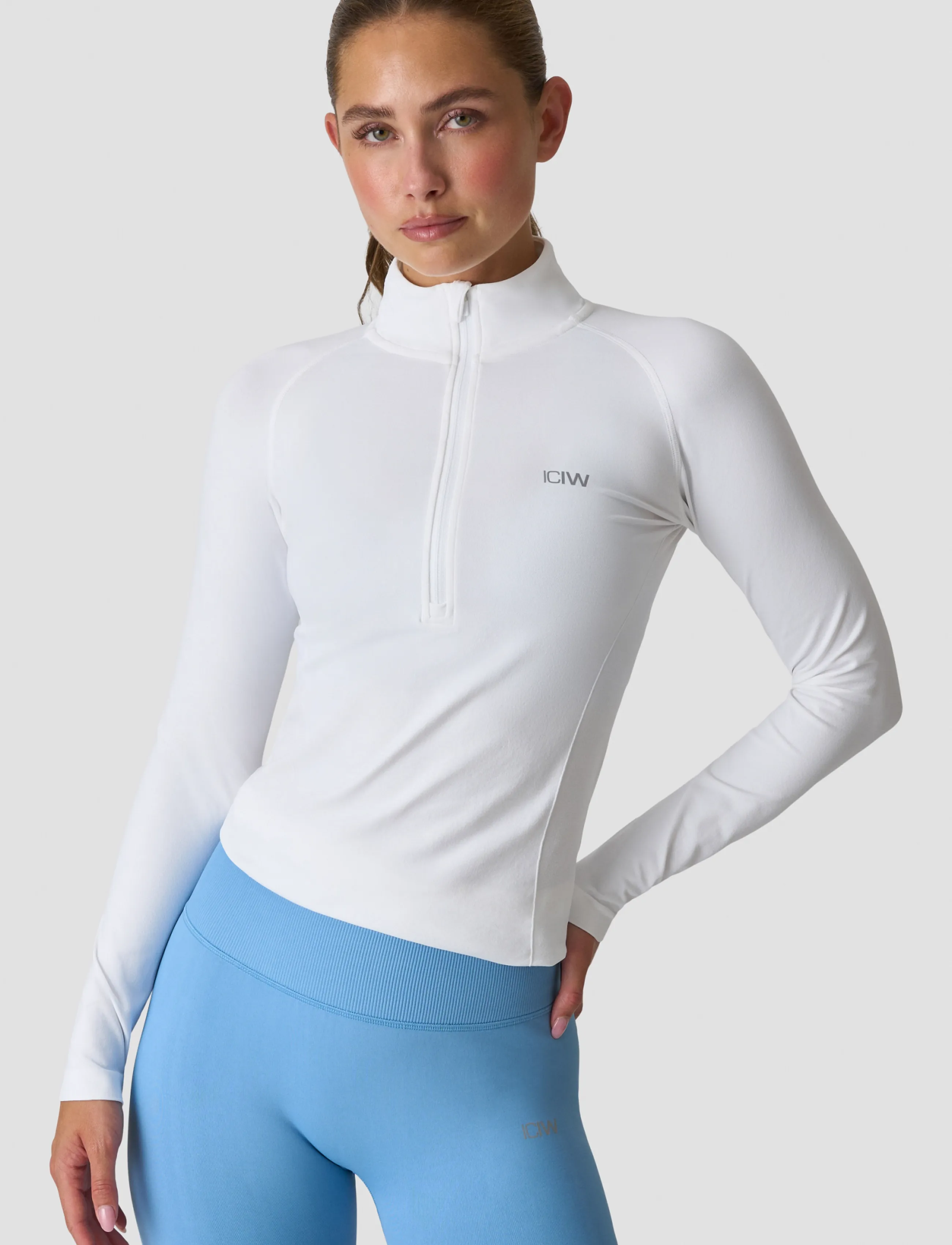 ICANIWILL - Define Seamless 1/2 Zip W - langærmede t-shirts - white snow - 0