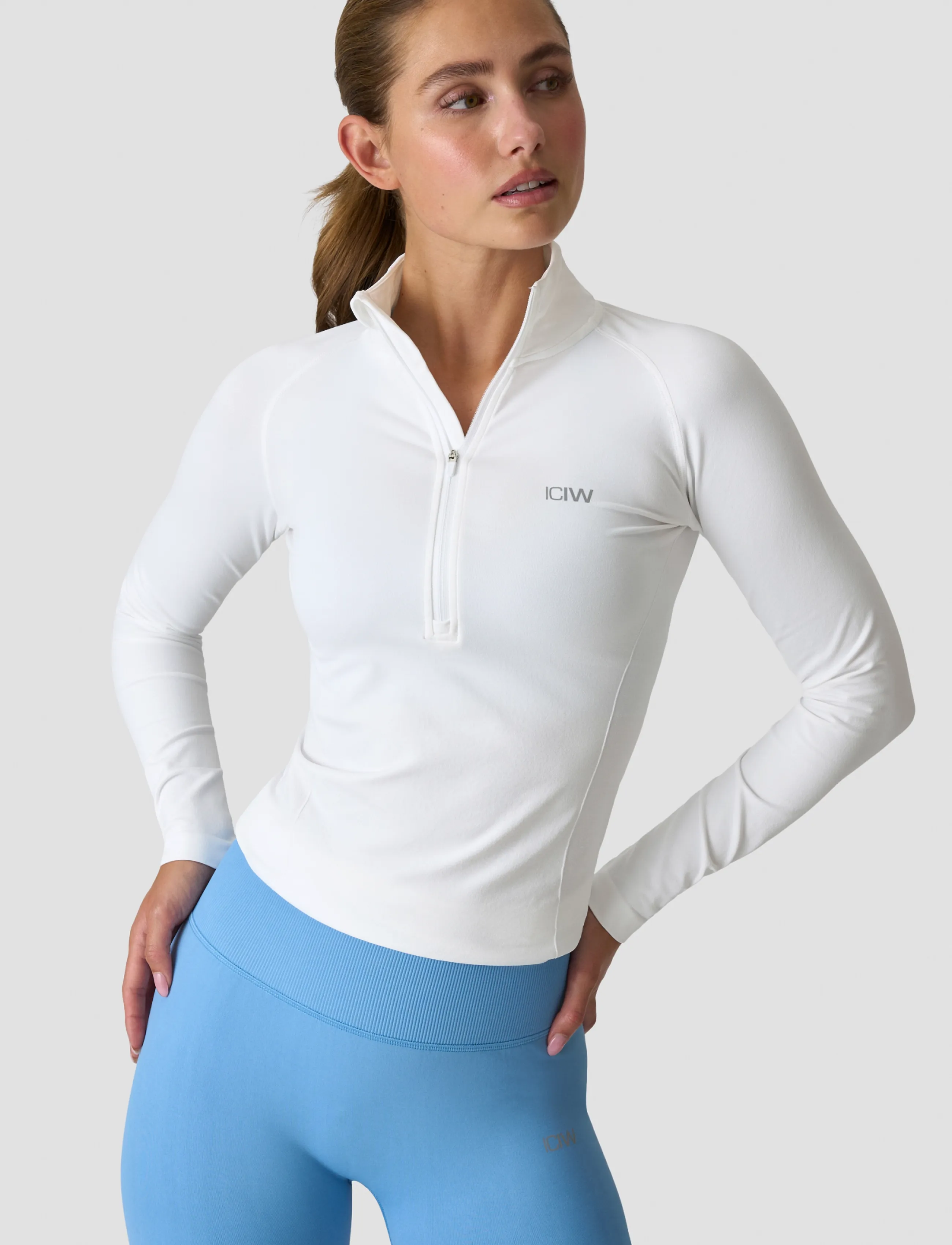 ICANIWILL - Define Seamless 1/2 Zip W - langærmede t-shirts - white snow - 4