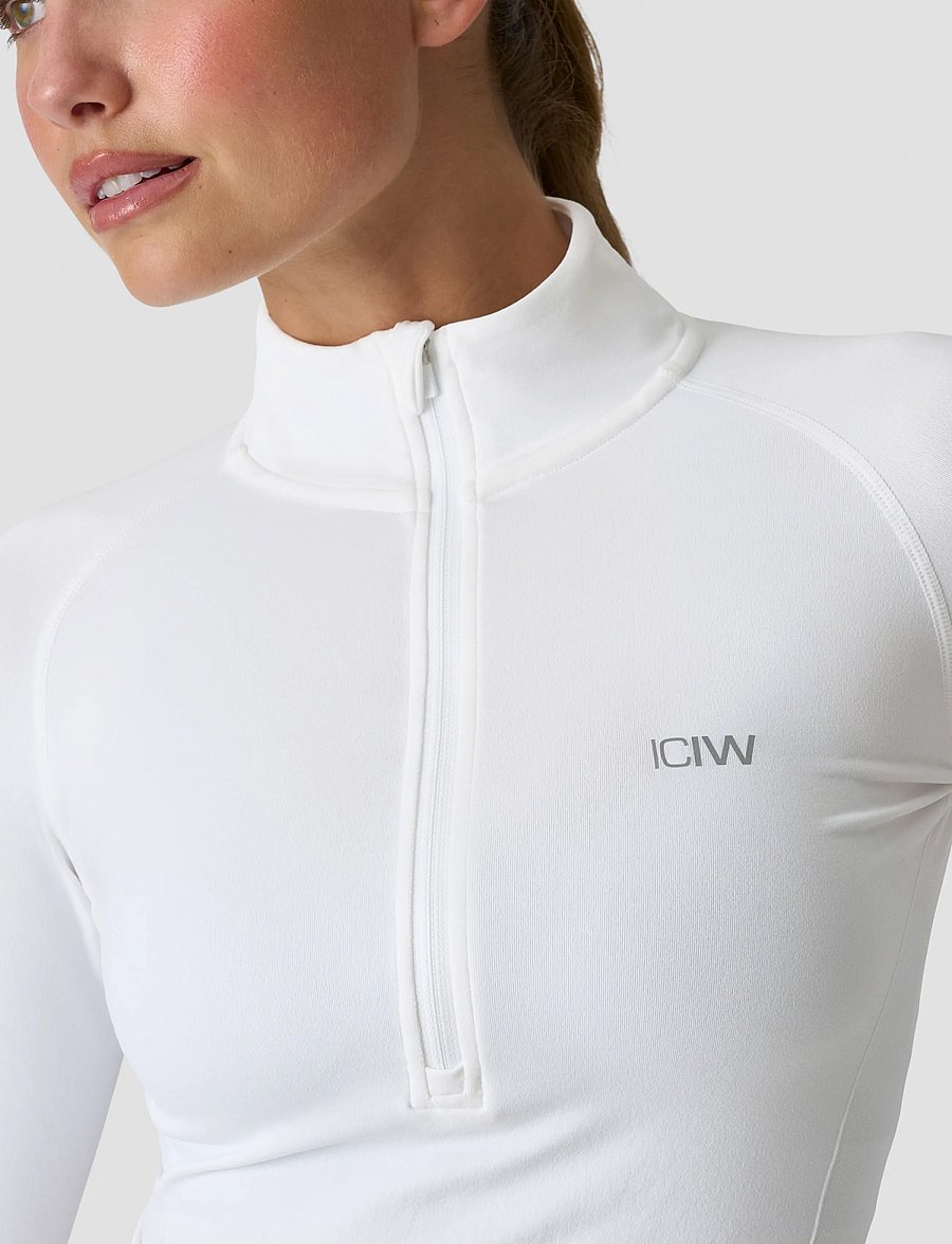 ICANIWILL - Define Seamless 1/2 Zip W - langærmede t-shirts - white snow - 5