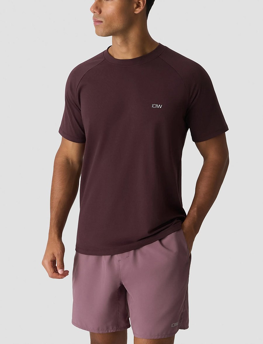 ICANIWILL - Workout Raglan Tee M - t-shirts - espresso - 0