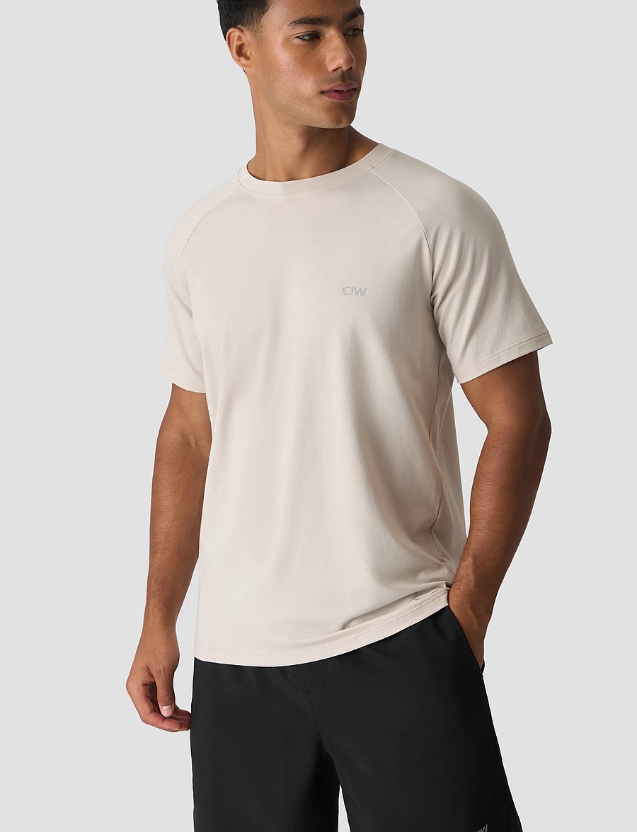 ICANIWILL - Workout Raglan Tee M - t-shirts - light beige - 0