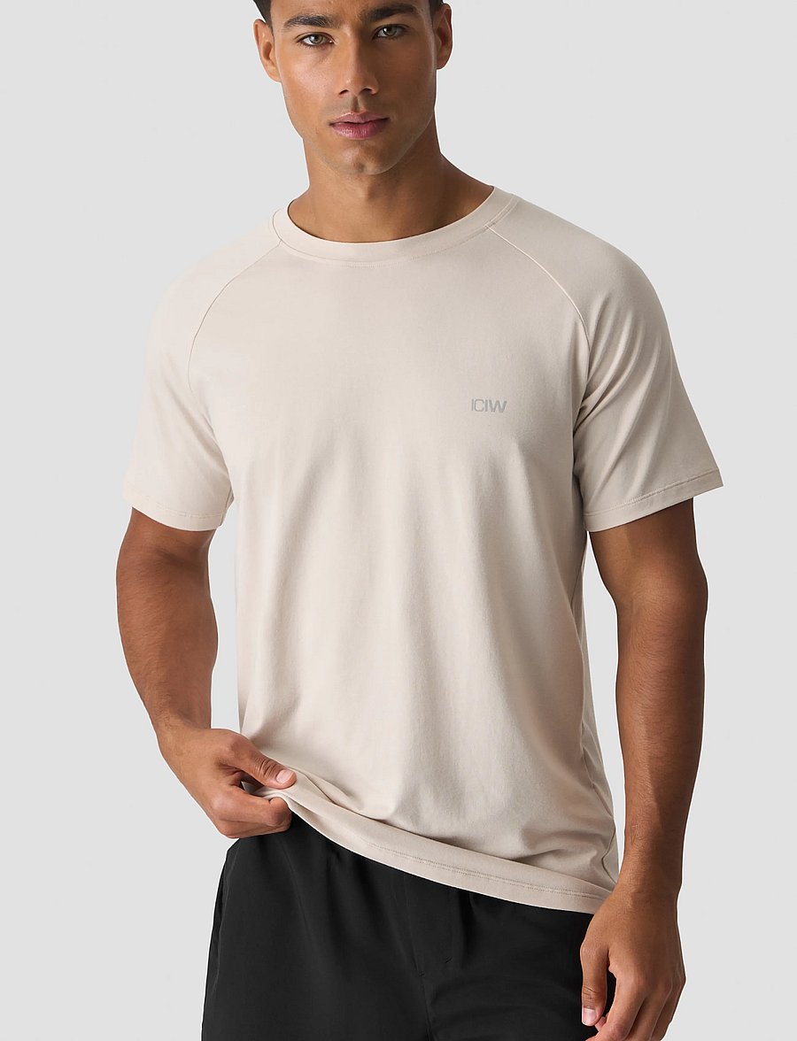 ICANIWILL - Workout Raglan Tee M - t-shirts - light beige - 4