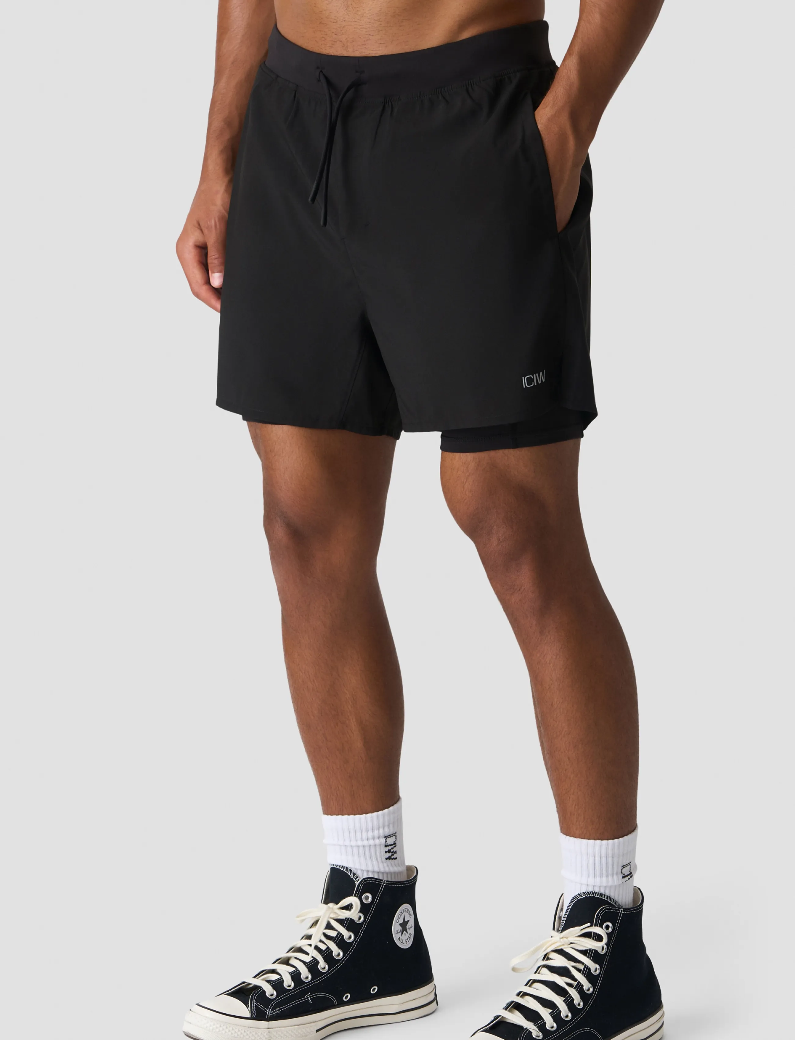 ICANIWILL - Workout 2-in-1 Shorts 5" M - black - 0