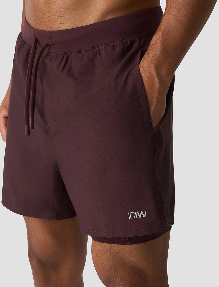 ICANIWILL - Workout 2-in-1 Shorts 5" M - træningsshorts - espresso - 4