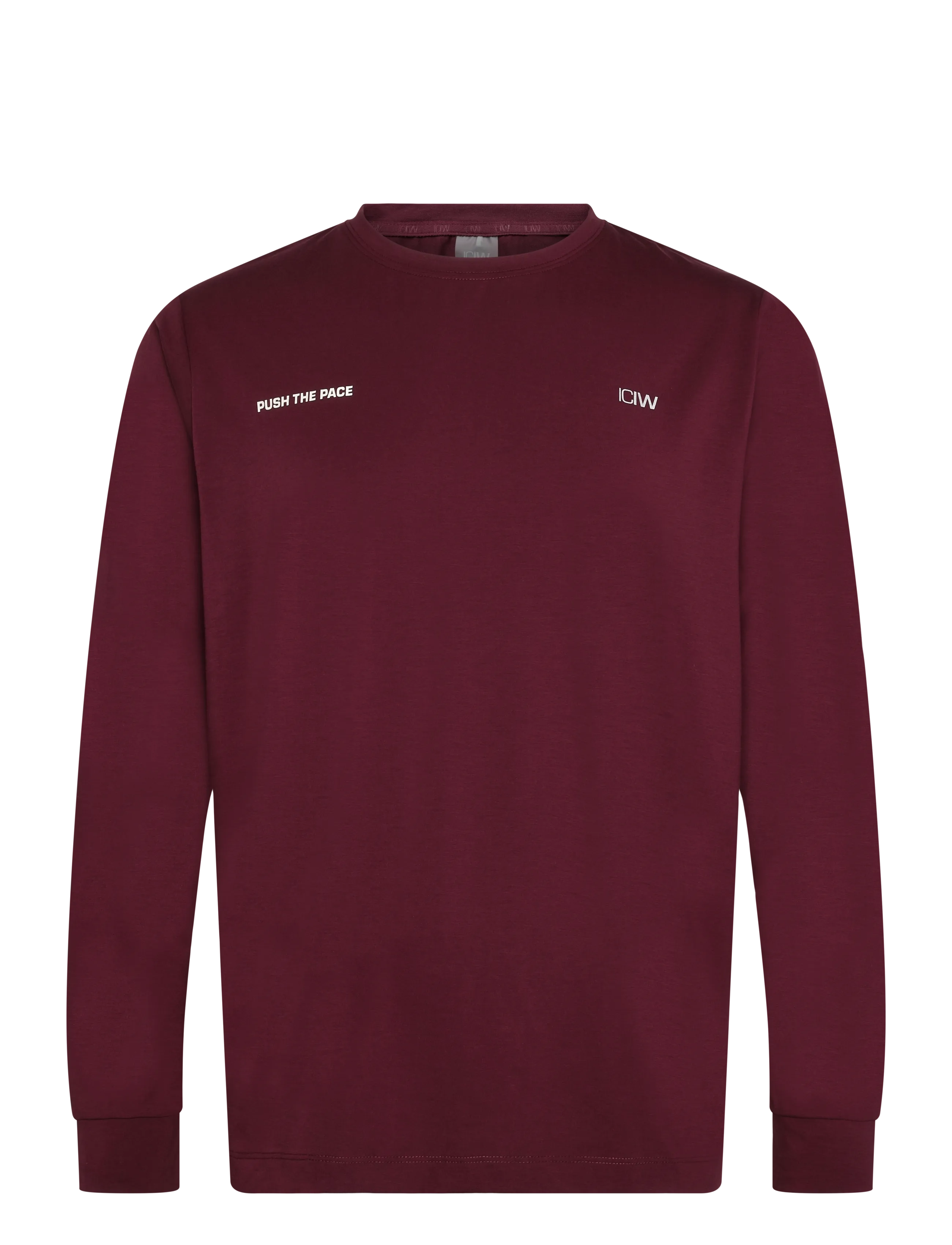 ICANIWILL Mirage Dri-release Long Sleeve Print M - Tøj - DARK MAHOGANY / burgundy