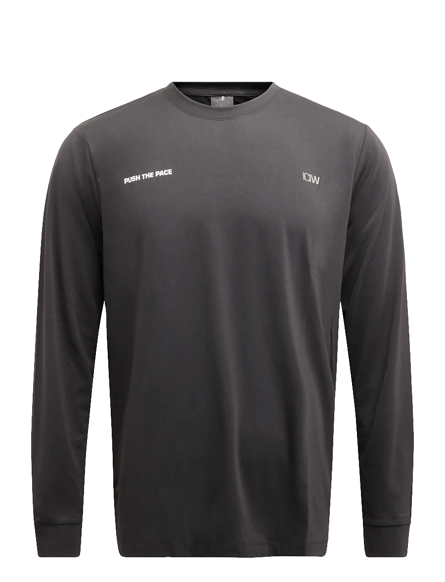 ICANIWILL - Mirage Dri-release Long Sleeve Print M - longsleeved tops - stormy grey - 1
