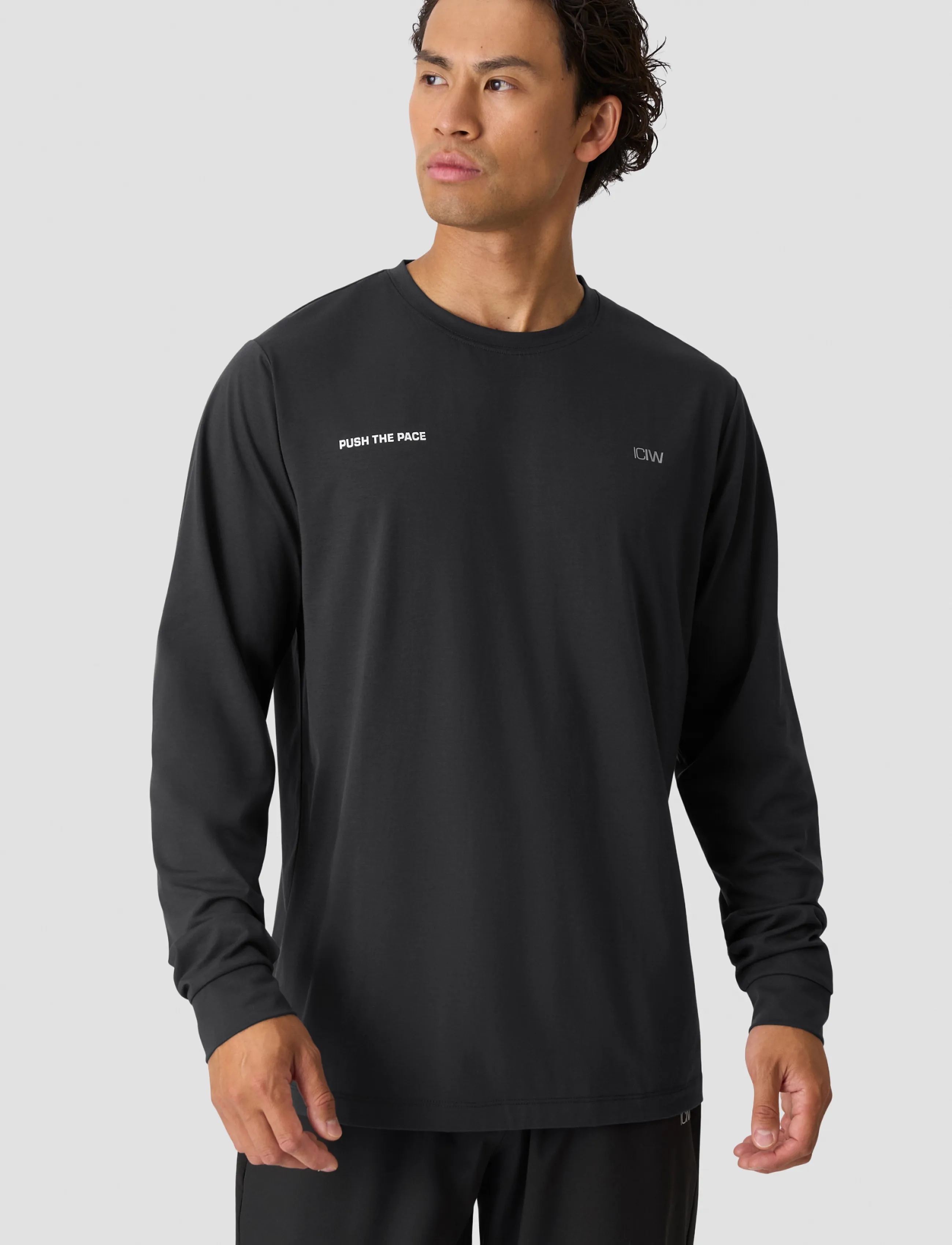 ICANIWILL Mirage Dri-release Long Sleeve Print M - Langärmelige T-Shirts - STORMY GREY / grey
