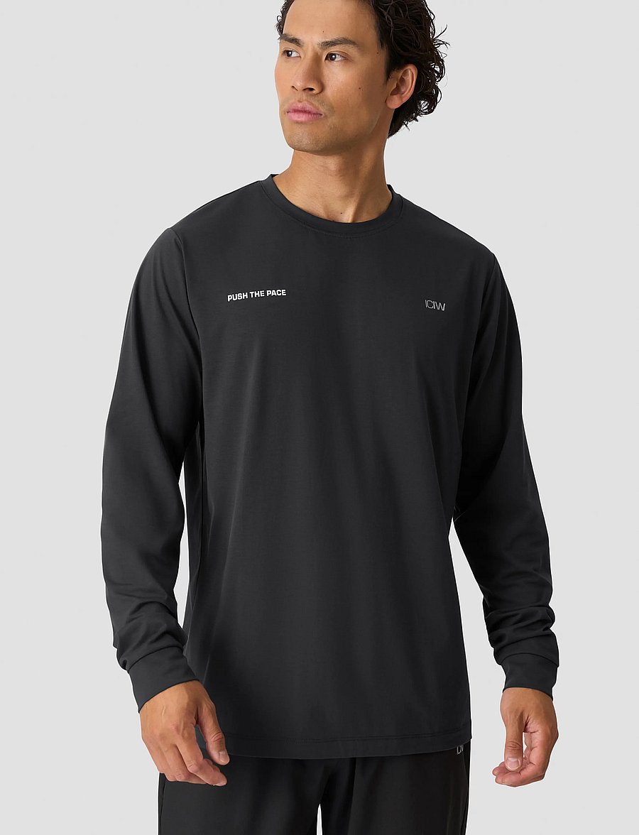 ICANIWILL - Mirage Dri-release Long Sleeve Print M - longsleeved tops - stormy grey - 0