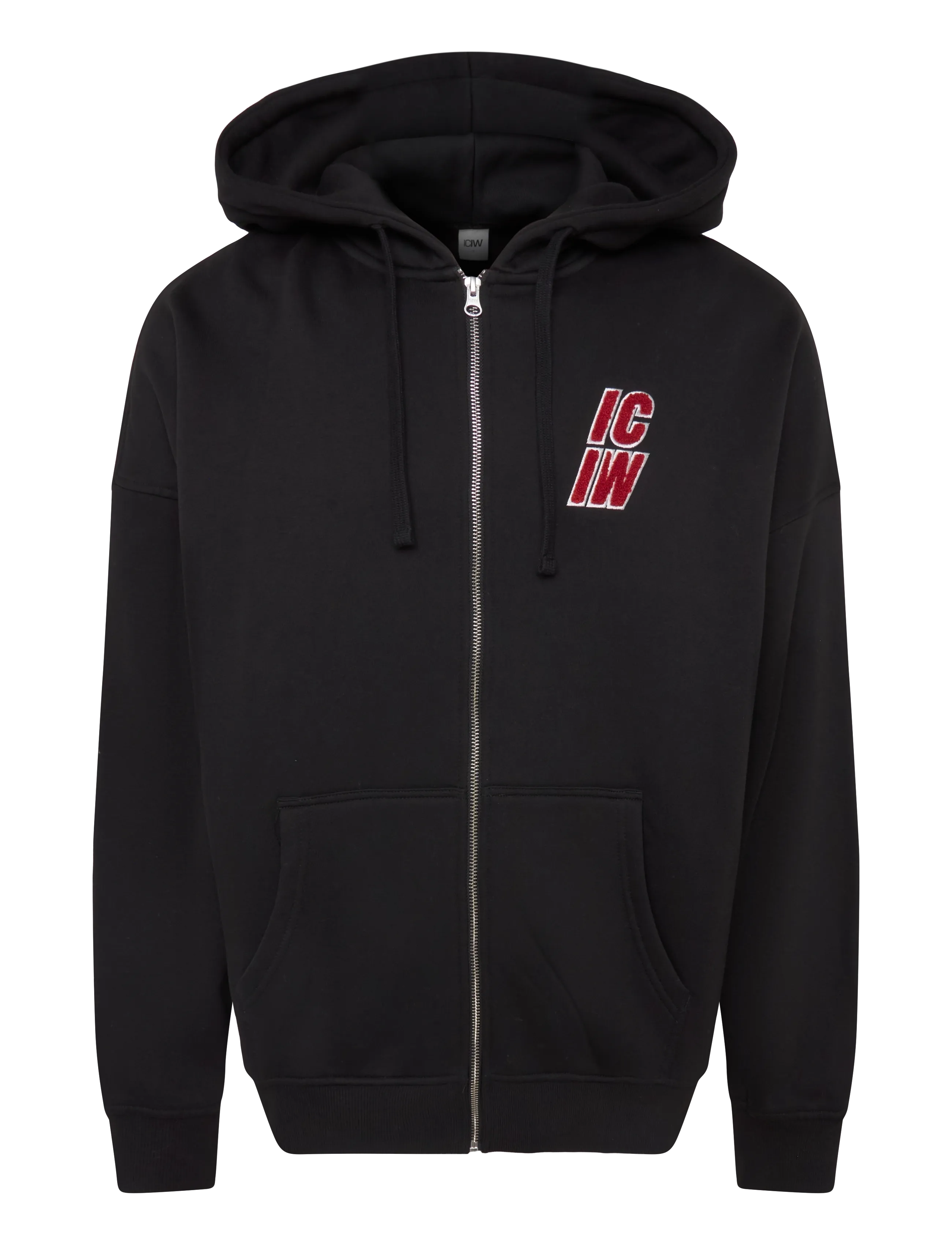 ICANIWILL Everyday Relaxed Zip Hoodie Terry Print M - Kapuzenpullover - BLACK / black