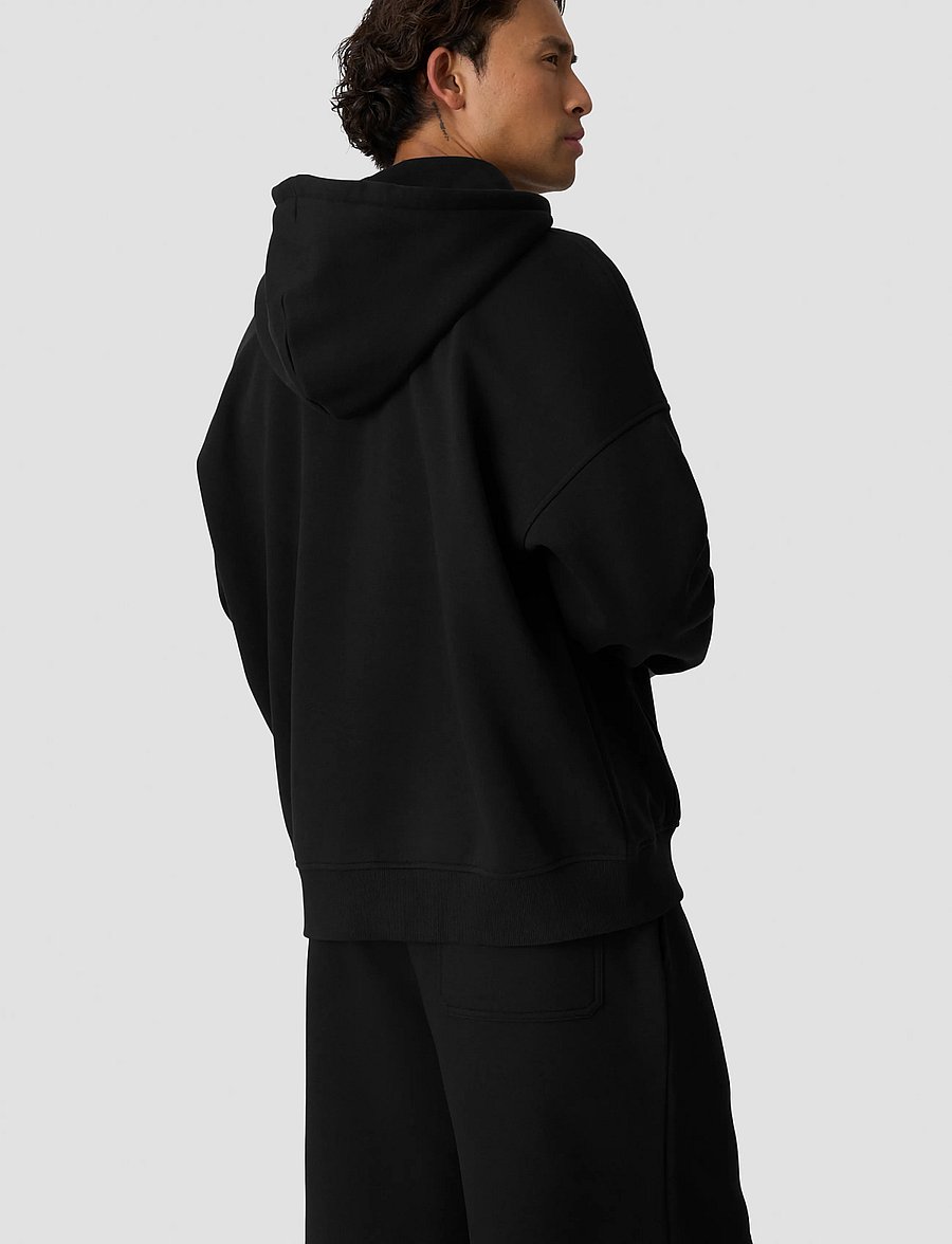 ICANIWILL - Everyday Relaxed Zip Hoodie Terry Print M - huvtröjor - black - 3