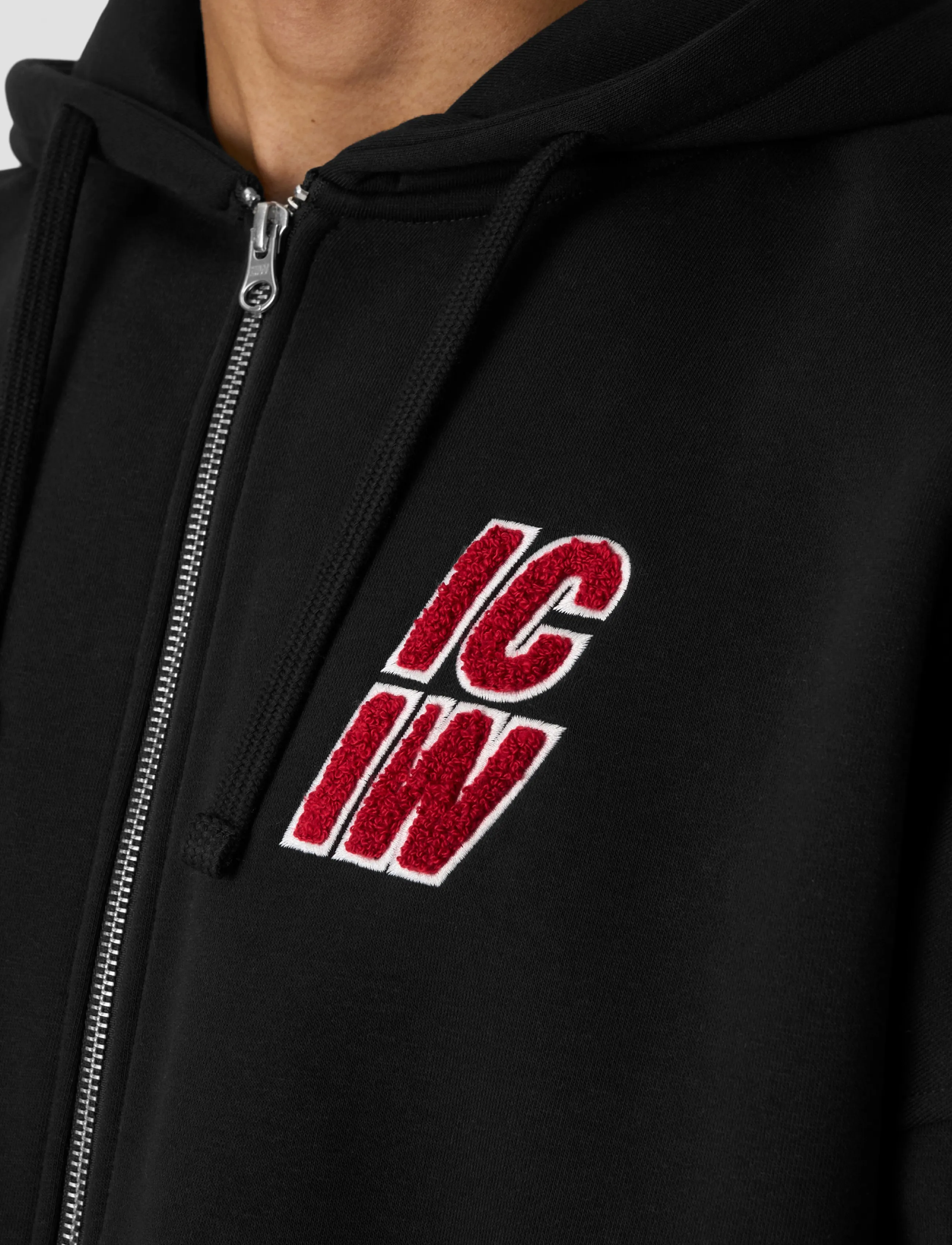 ICANIWILL - Everyday Relaxed Zip Hoodie Terry Print M - herbstersparnisse - black - 4