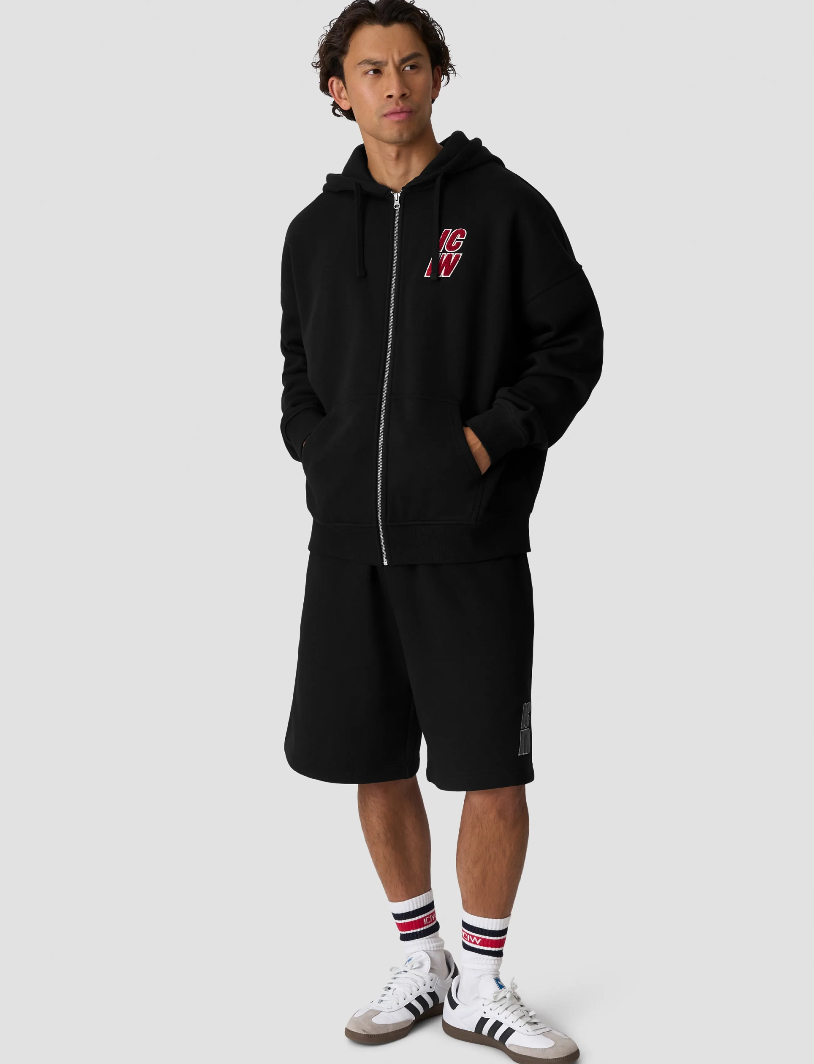 ICANIWILL - Everyday Relaxed Zip Hoodie Terry Print M - herbstersparnisse - black - 5