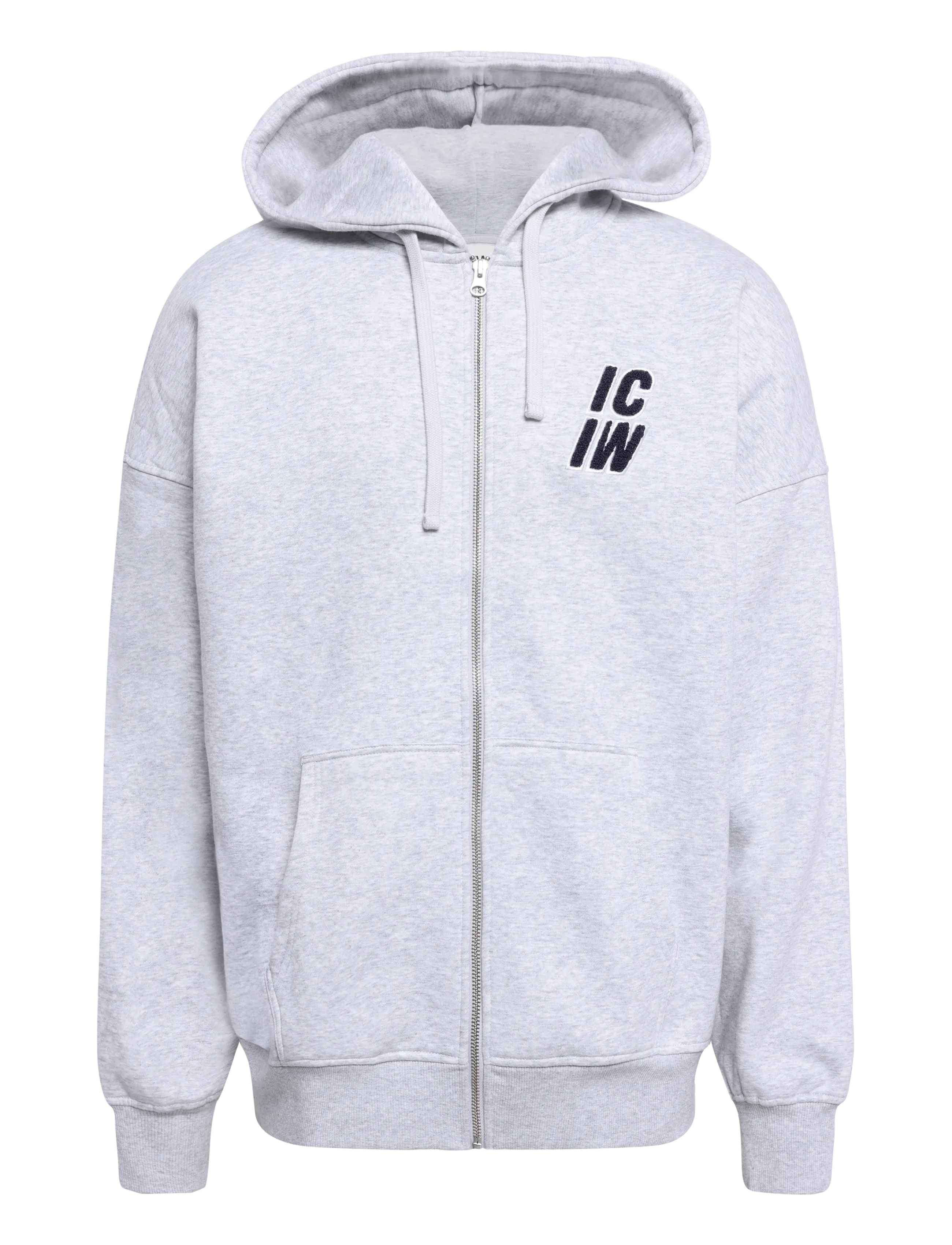ICANIWILL Everyday Relaxed Zip Hoodie Terry Print M - Vis alt - LIGHT GREY MELANGE / grey