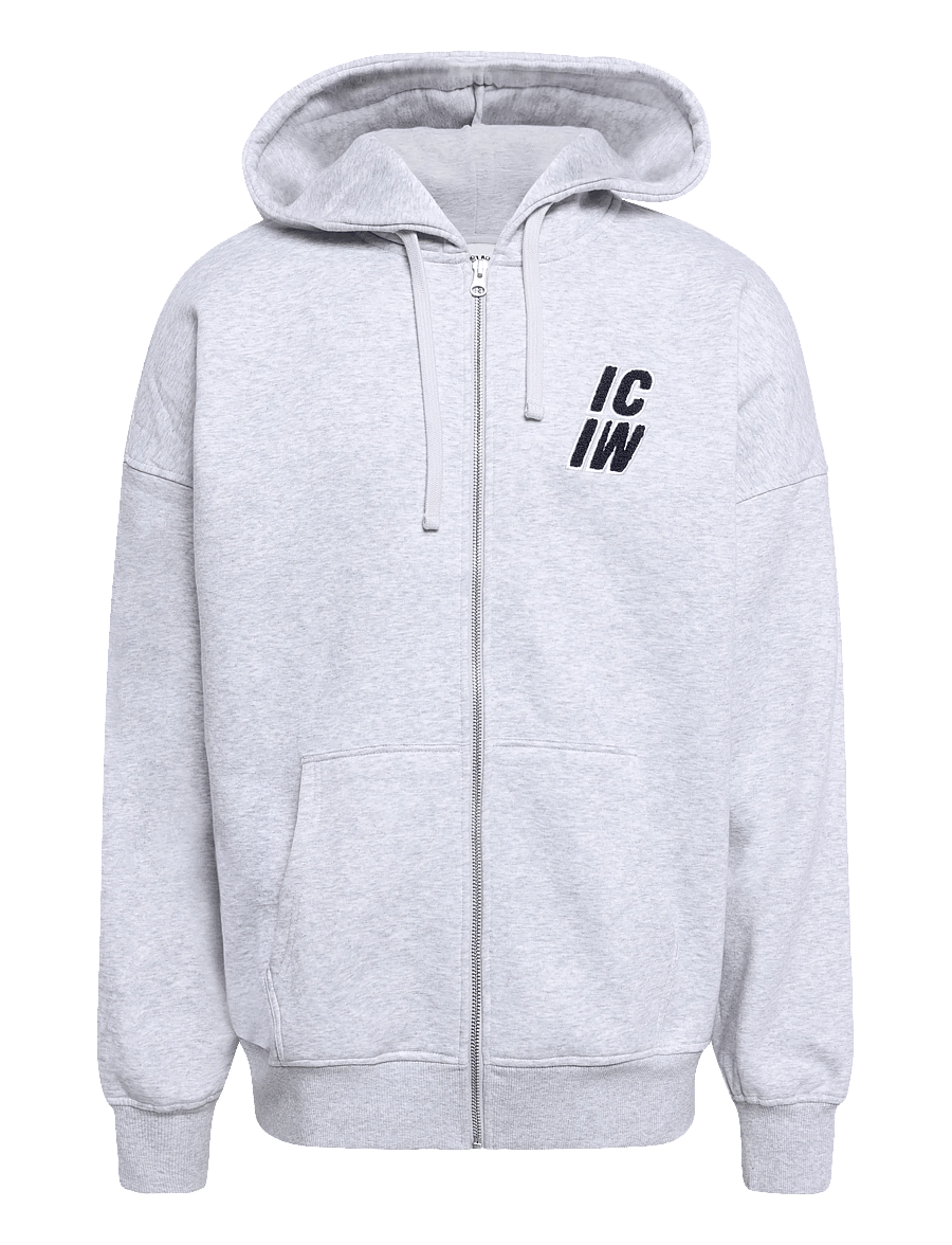ICANIWILL - Everyday Relaxed Zip Hoodie Terry Print M - light grey melange - 1
