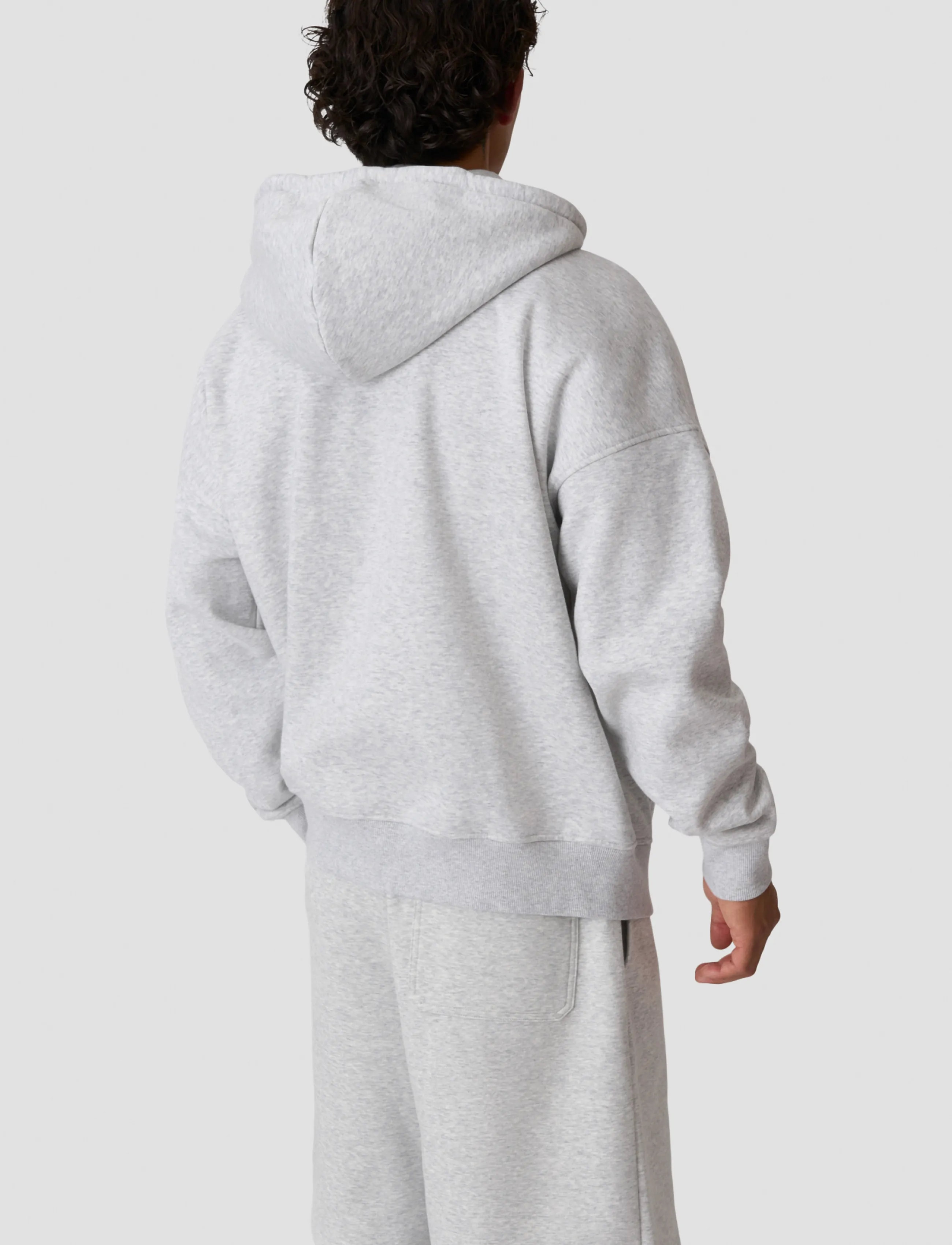 ICANIWILL - Everyday Relaxed Zip Hoodie Terry Print M - overdele - light grey melange - 3