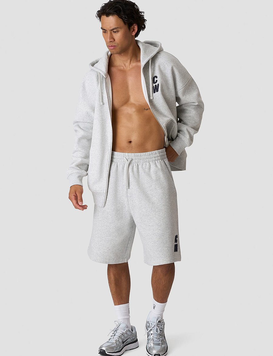 ICANIWILL - Everyday Relaxed Zip Hoodie Terry Print M - light grey melange - 5