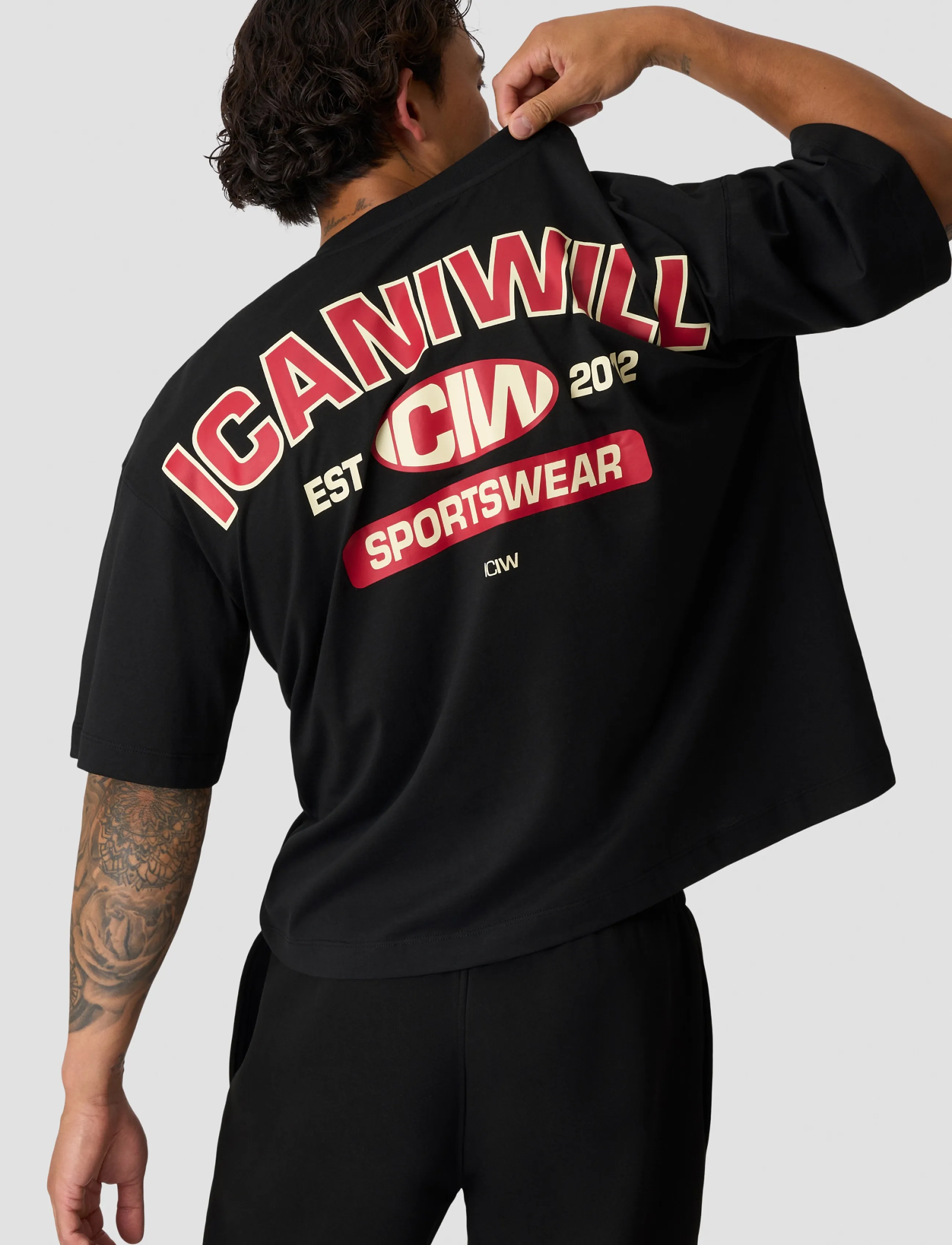 ICANIWILL Everyday Boxy Tee Print M - T-särgid - BLACK / black