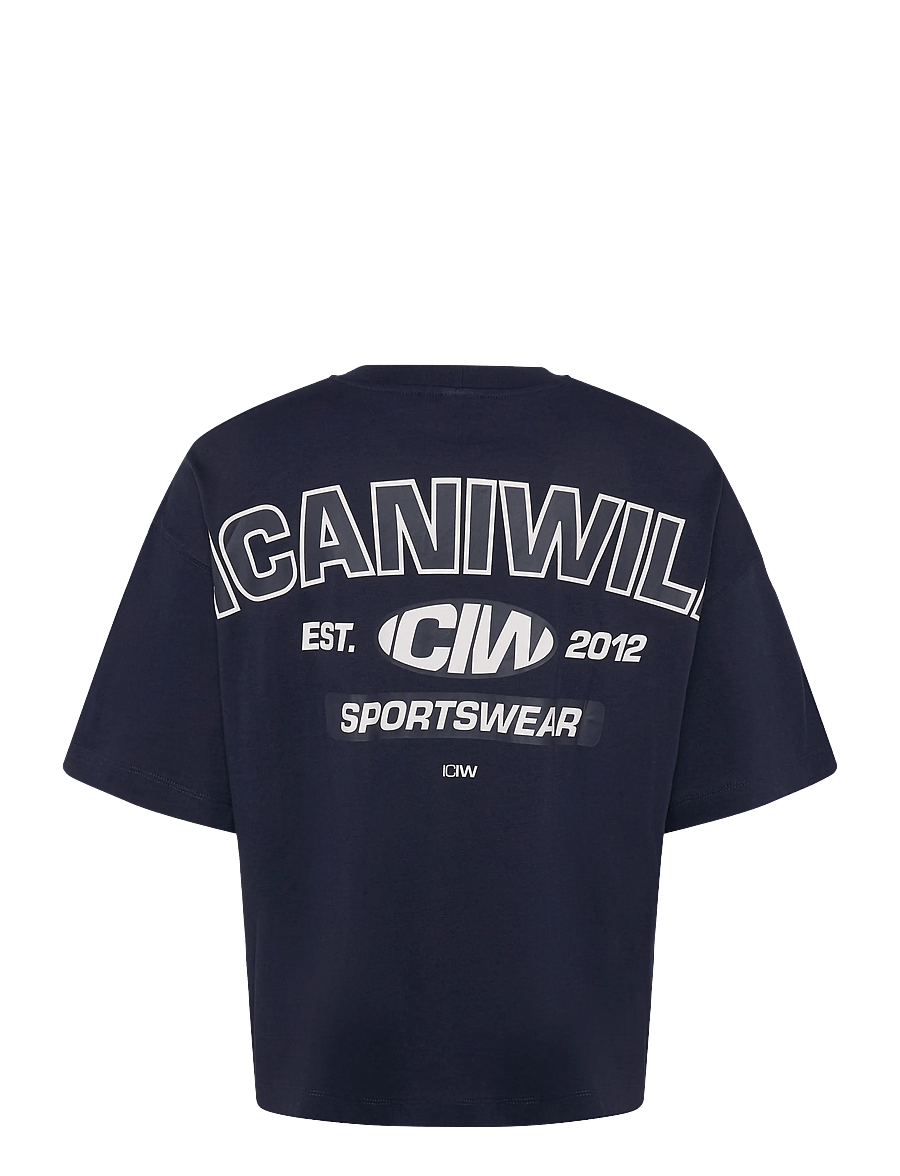 ICANIWILL - Everyday Boxy Tee Print M - t-shirts - midnight blue - 2