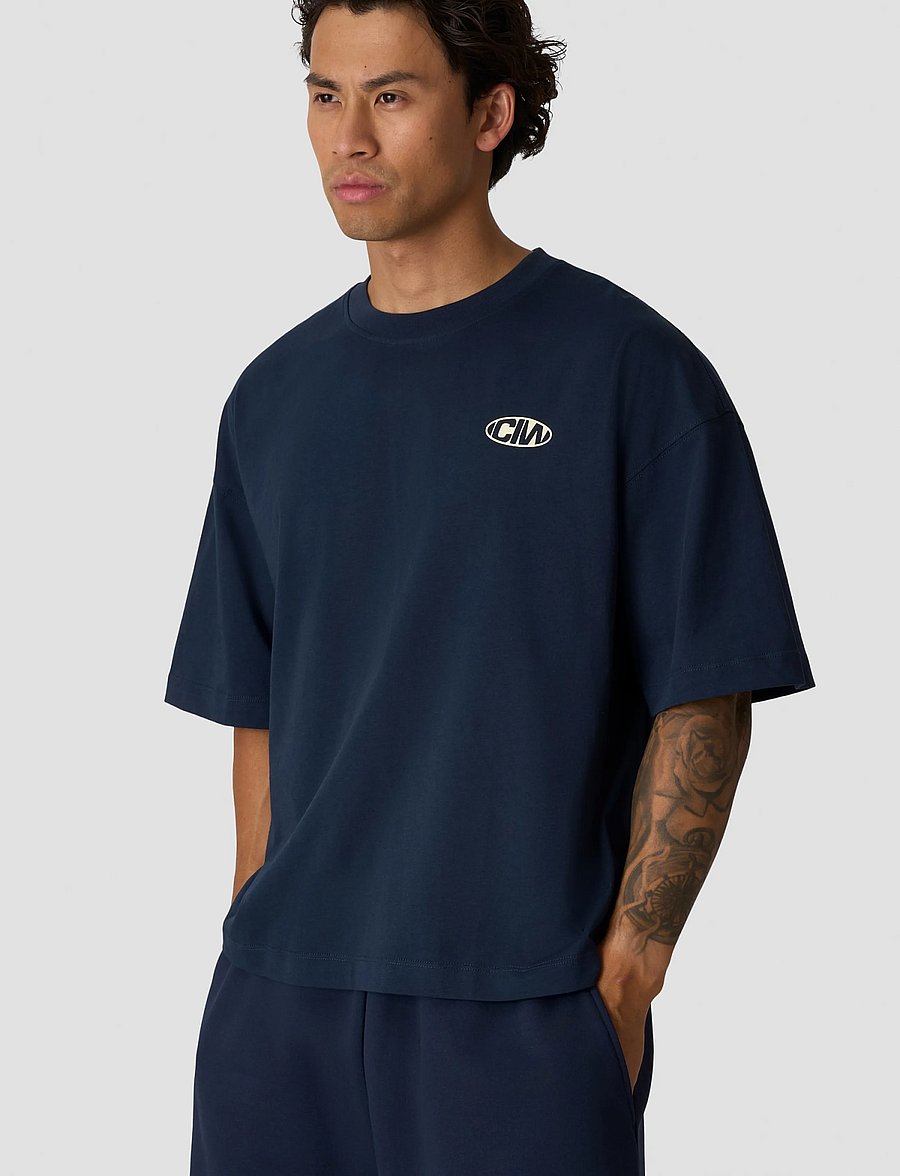ICANIWILL - Everyday Boxy Tee Print M - t-shirts - midnight blue - 0