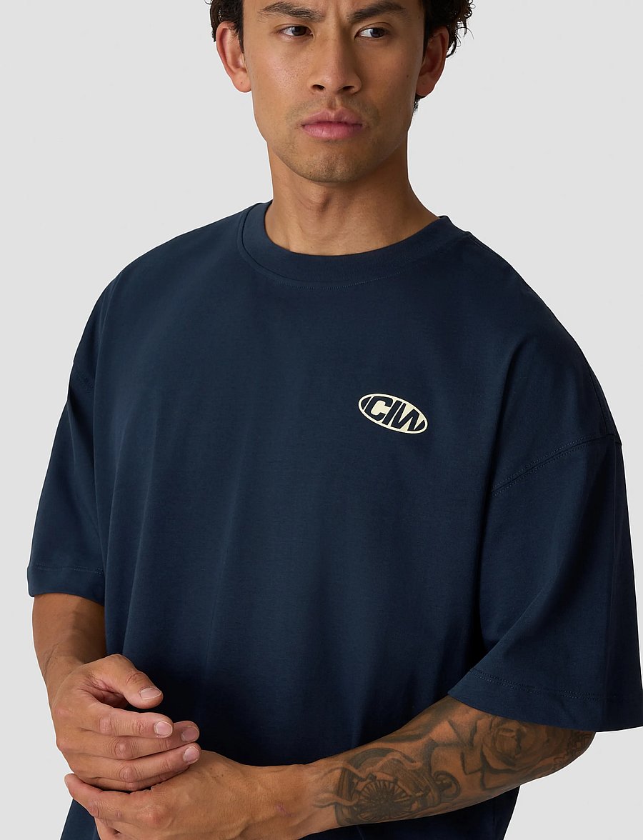 ICANIWILL - Everyday Boxy Tee Print M - t-shirts - midnight blue - 4