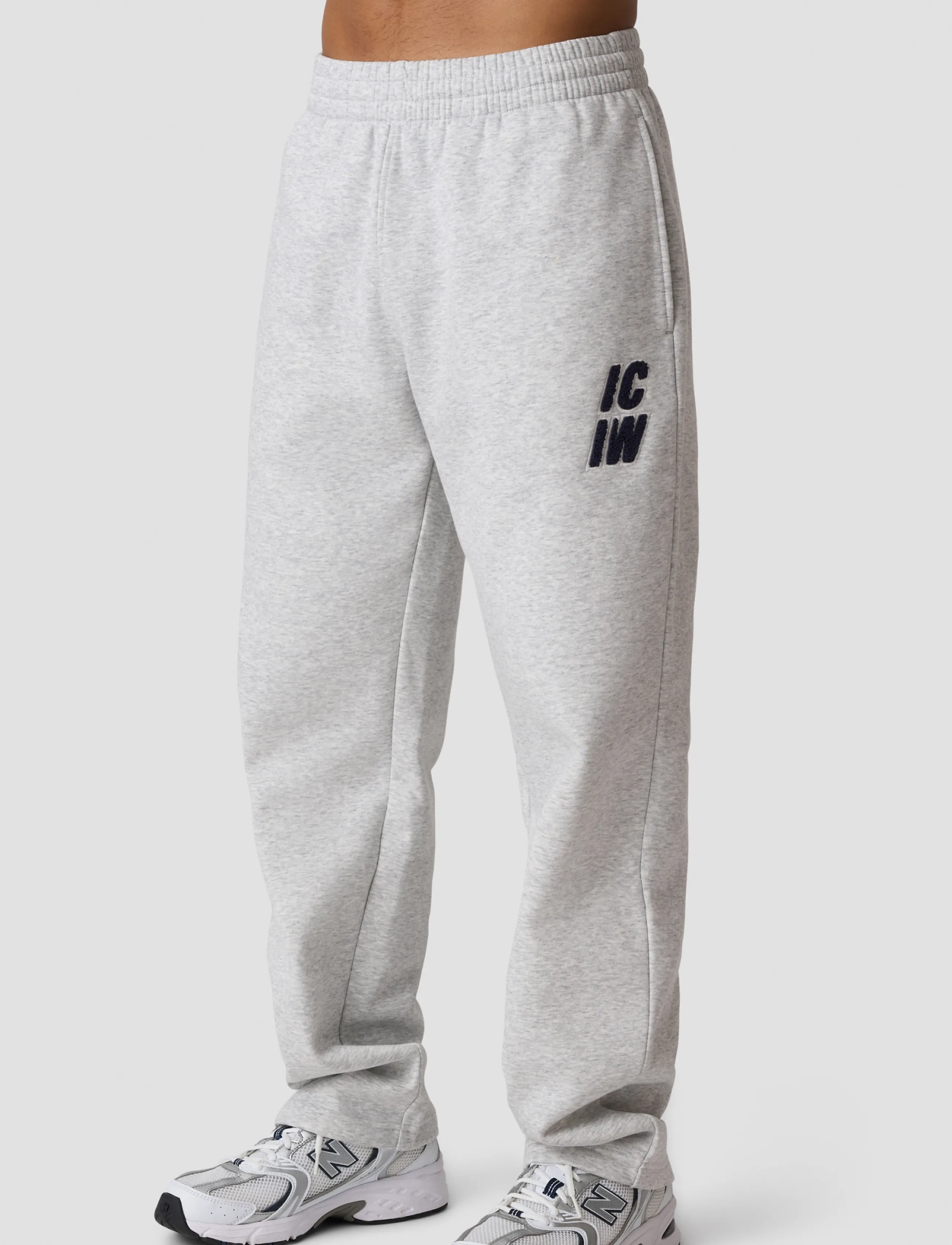 ICANIWILL - Everyday Straight Pants Terry Print M - light grey melange - 0