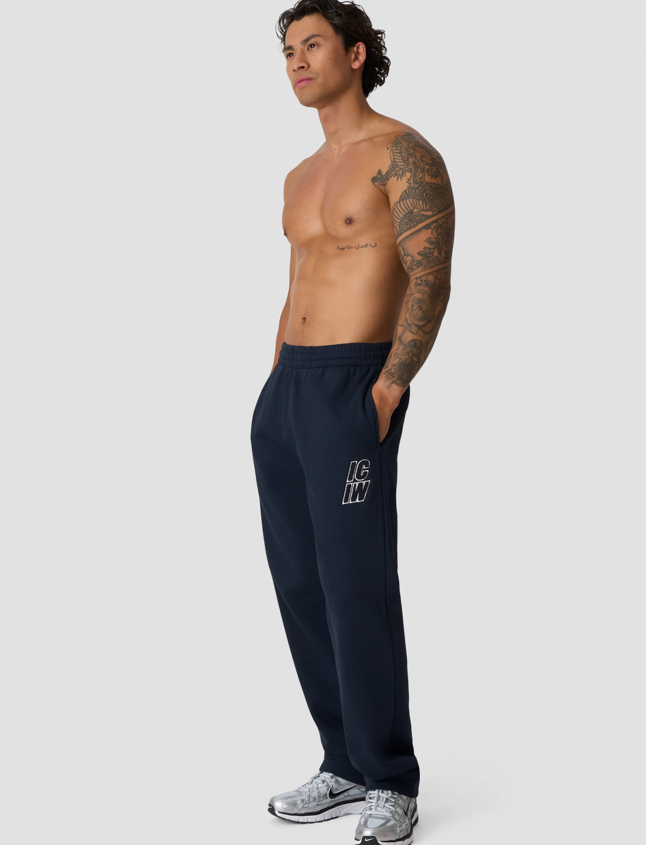 ICANIWILL Everyday Straight Pants Terry Print M - Kleidung - MIDNIGHT BLUE / navy