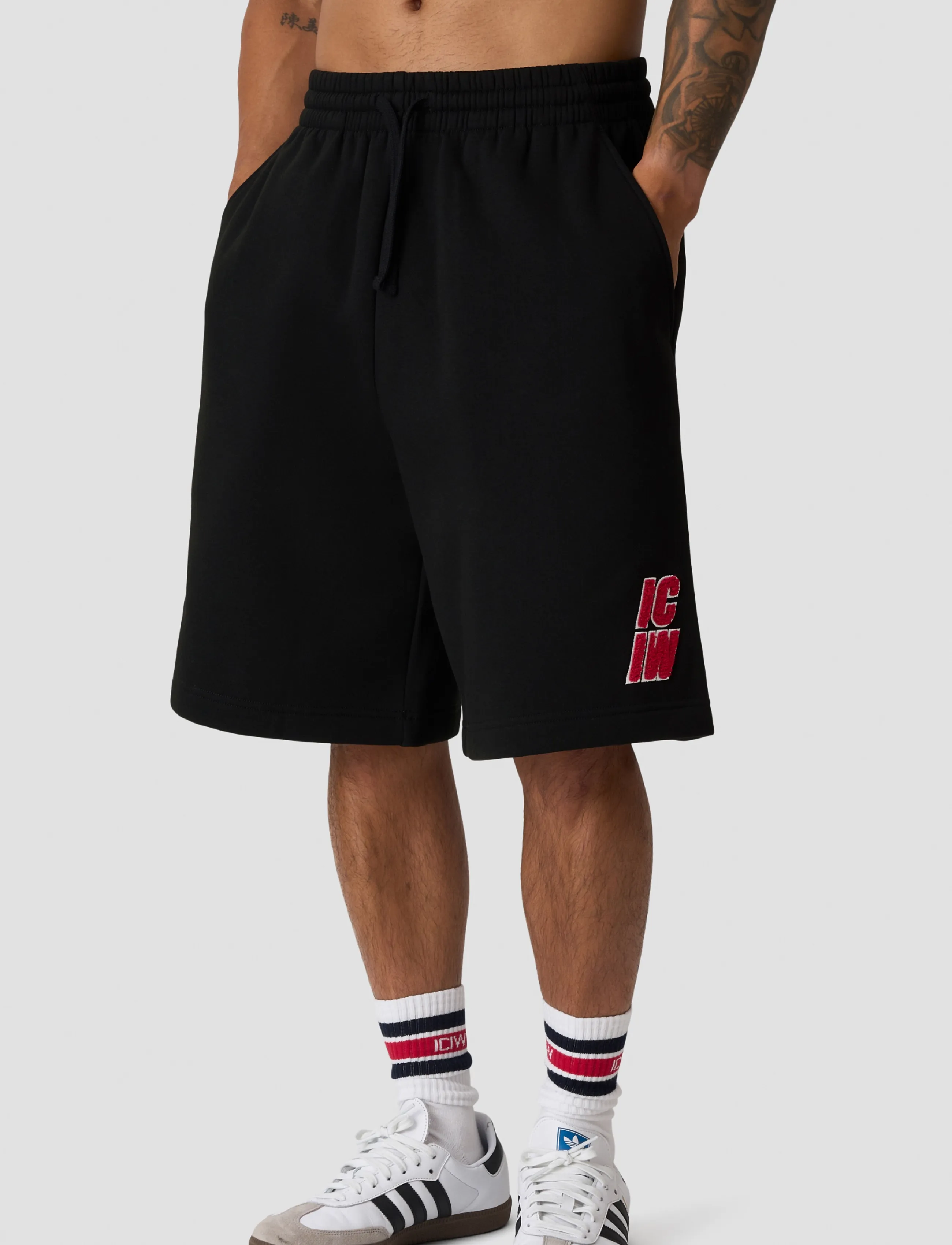 ICANIWILL - Everyday Relaxed Sweatshorts Terry Print M - black - 0