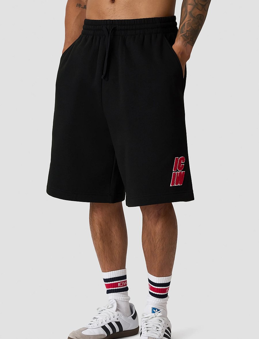 ICANIWILL - Everyday Relaxed Sweatshorts Terry Print M - bottoms - black - 0