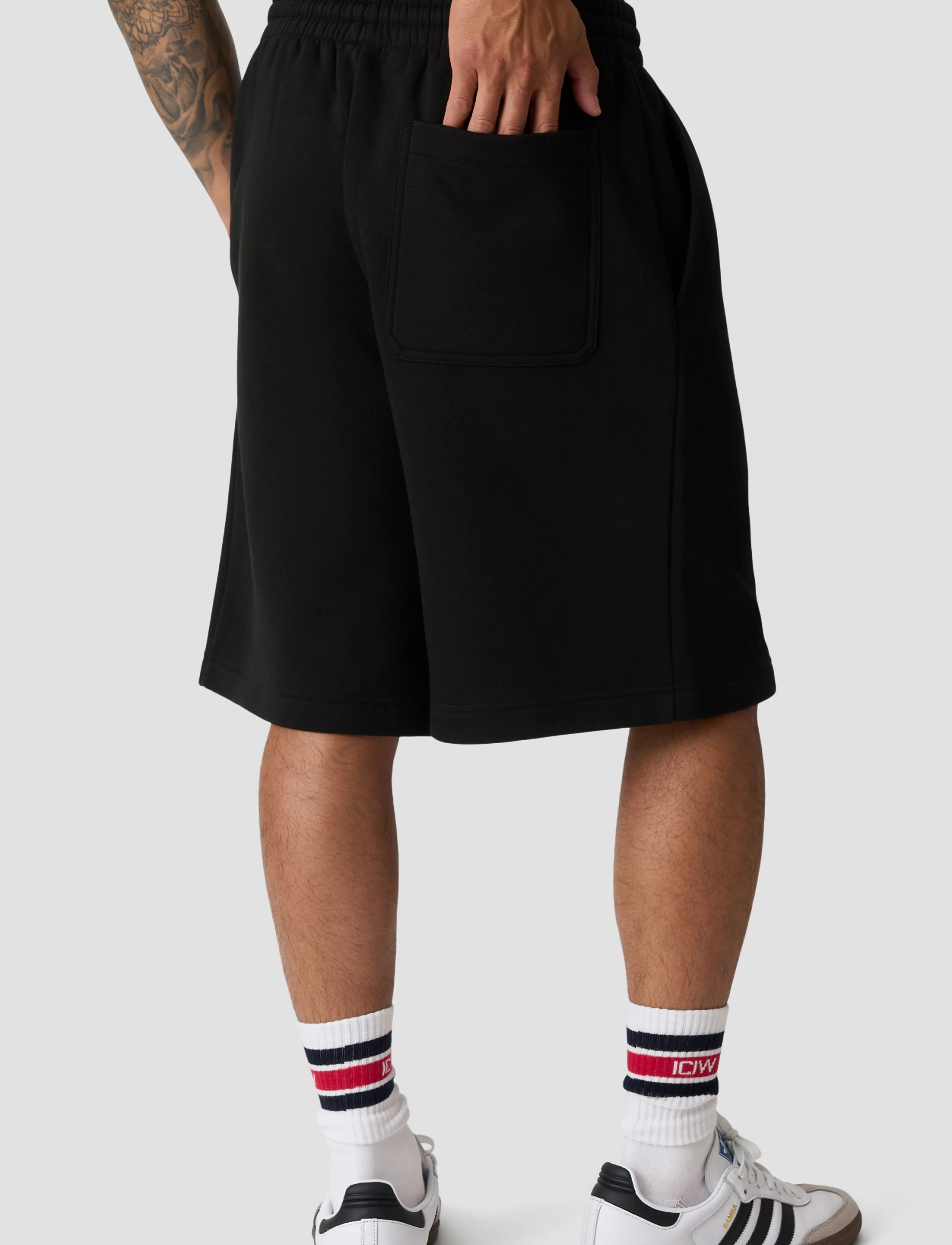 ICANIWILL - Everyday Relaxed Sweatshorts Terry Print M - black - 4