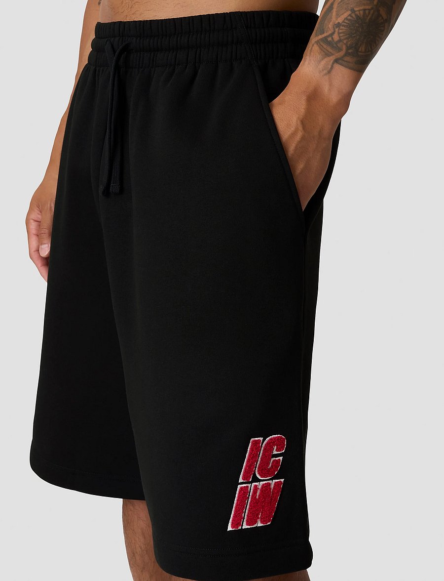 ICANIWILL - Everyday Relaxed Sweatshorts Terry Print M - bottoms - black - 5