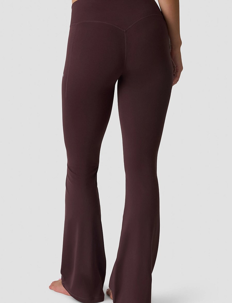 ICANIWILL - Luxe Mid Rise Flare Tights W - full längd - espresso - 4