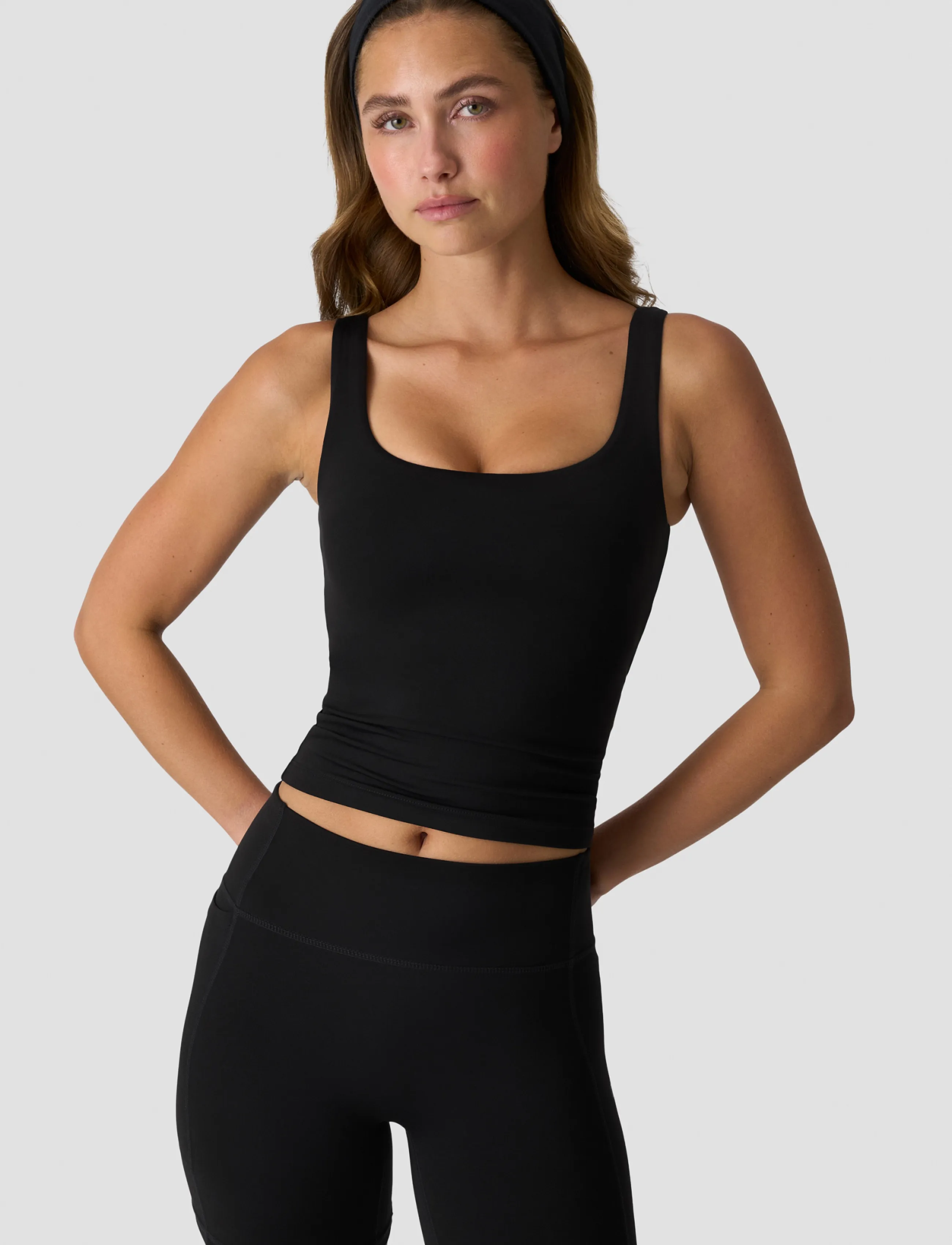 ICANIWILL - Luxe 2-in-1 Tank Top W - tanktops - black - 0