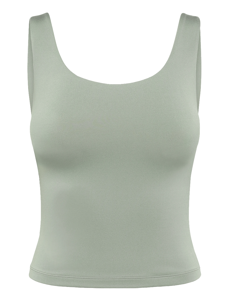 ICANIWILL - Luxe 2-in-1 Tank Top W - tank tops - dusty sage green - 1