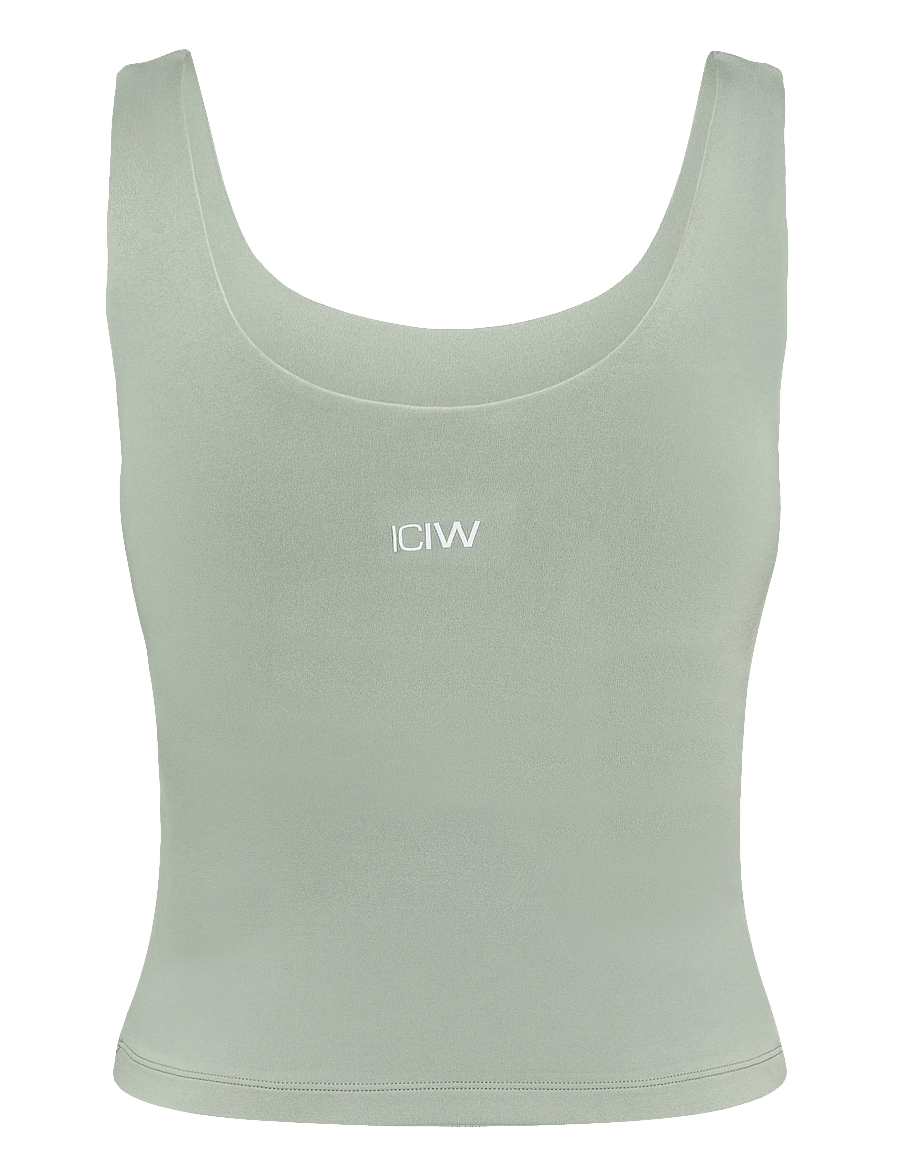 ICANIWILL - Luxe 2-in-1 Tank Top W - tank tops - dusty sage green - 2