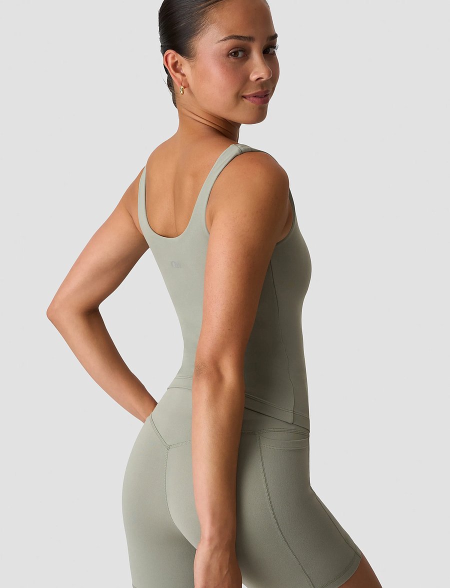 ICANIWILL - Luxe 2-in-1 Tank Top W - tank tops - dusty sage green - 3