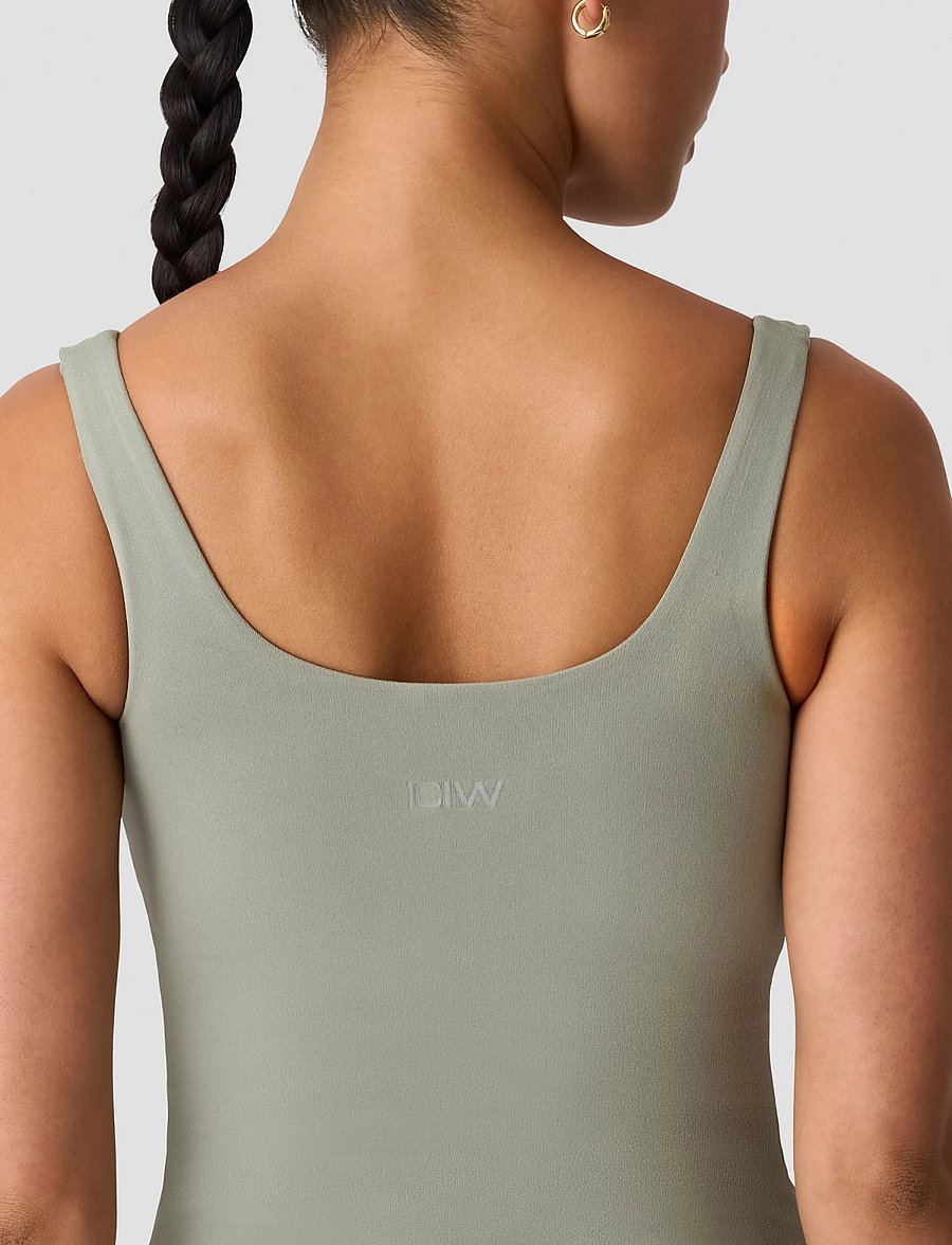 ICANIWILL - Luxe 2-in-1 Tank Top W - tank tops - dusty sage green - 5