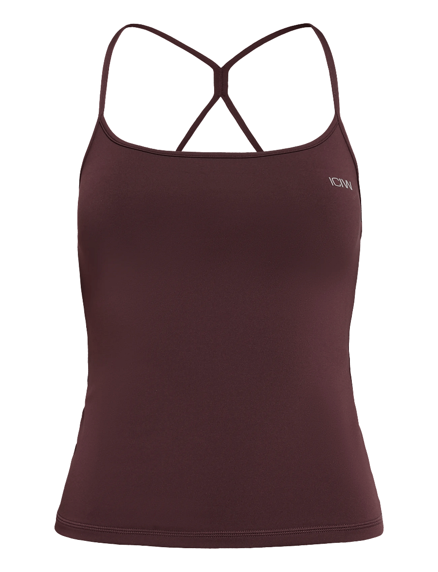 ICANIWILL - Luxe Strappy Tank W - toppar & t-shirts - espresso - 1
