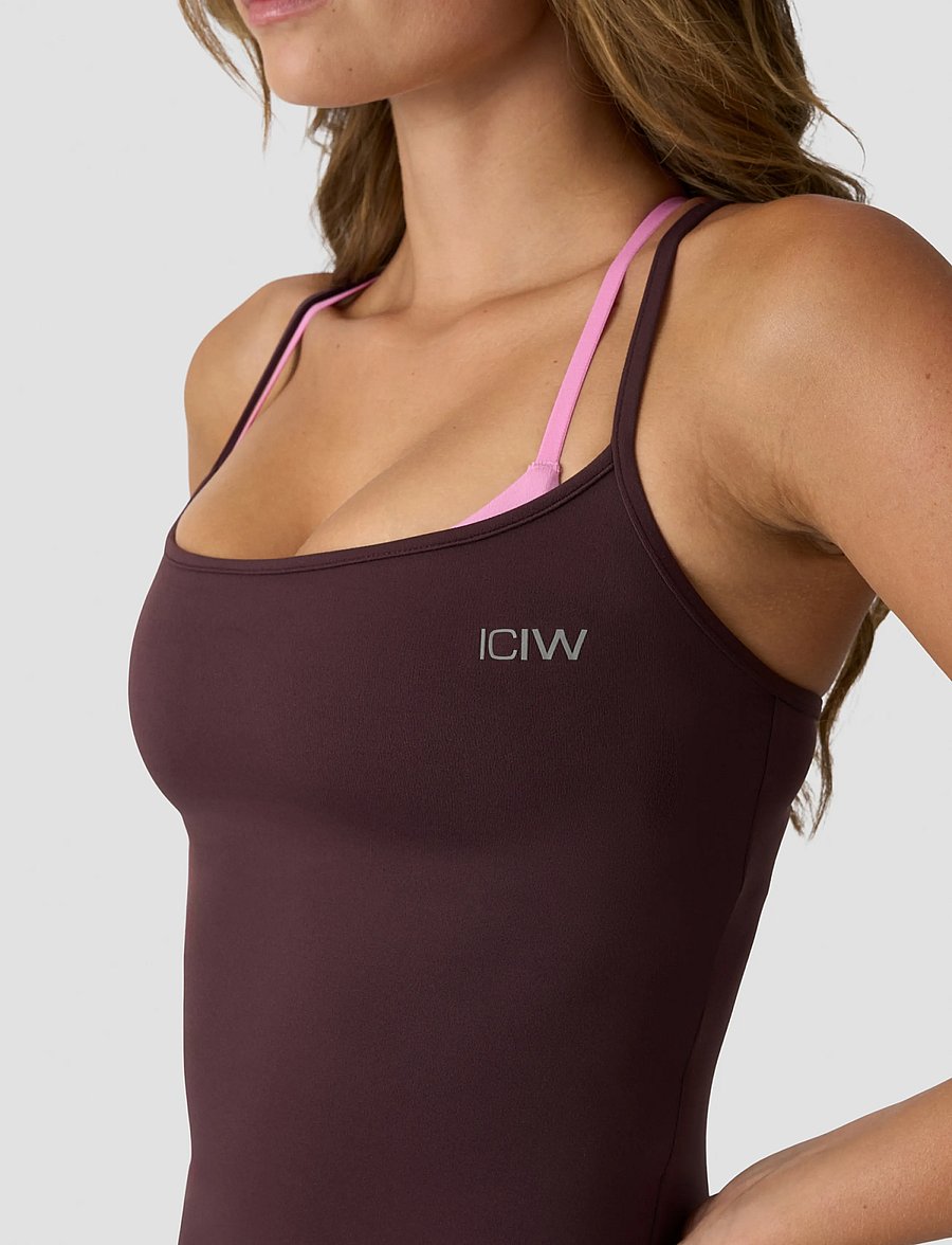 ICANIWILL - Luxe Strappy Tank W - toppar & t-shirts - espresso - 5