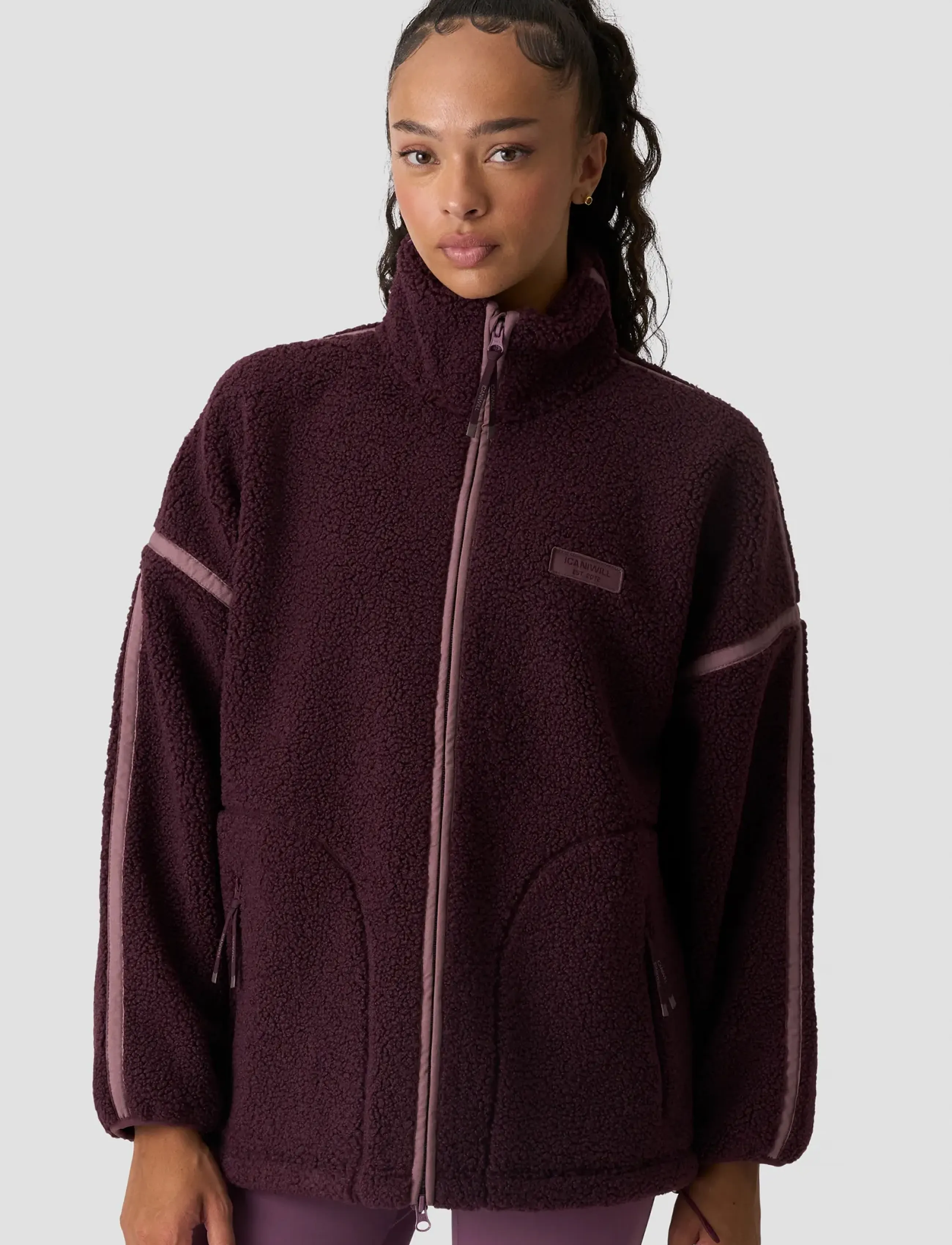 ICANIWILL - Essential Fleece Zip Jacket W - casual jackets - maroon - 0