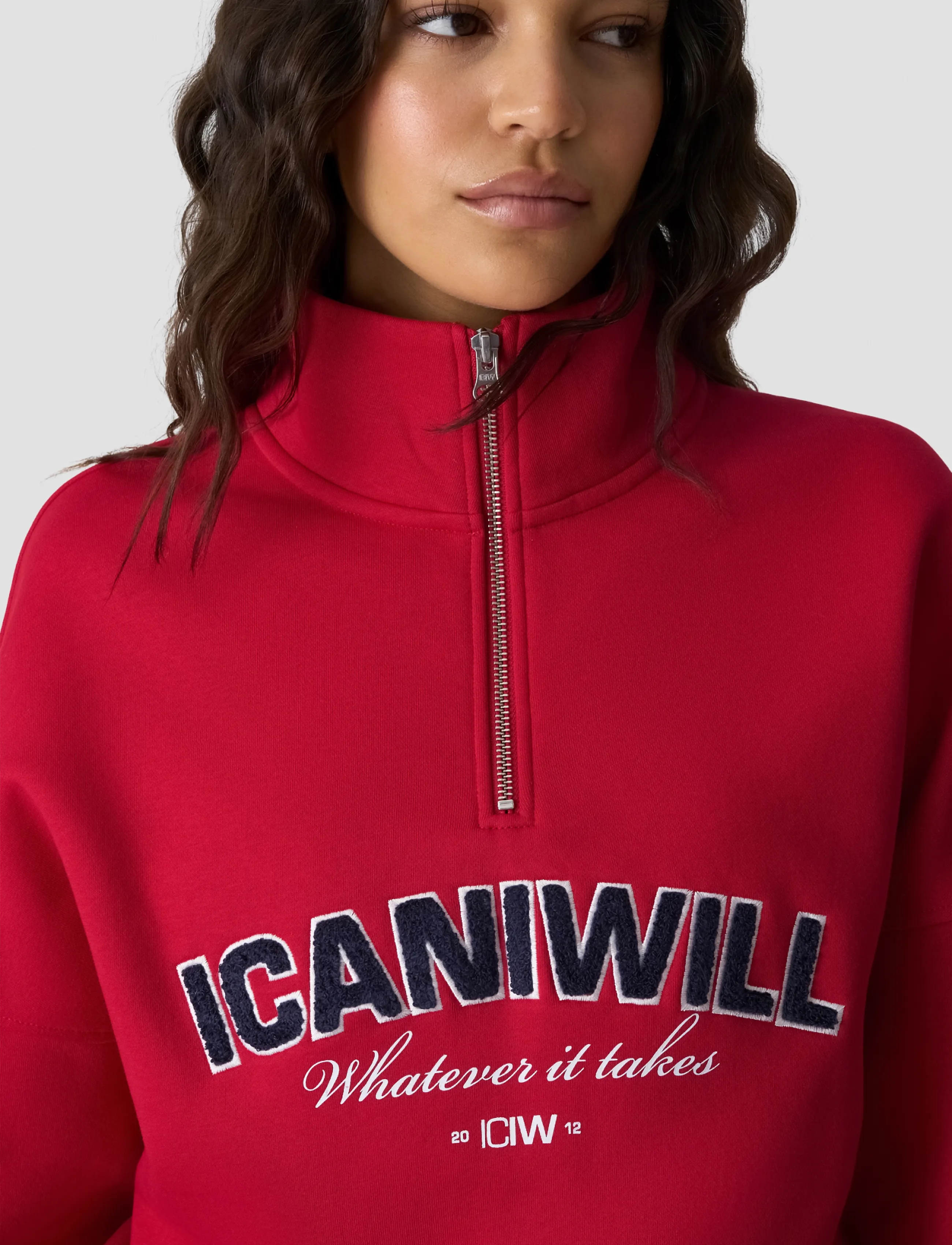 ICANIWILL - Everyday 1/4 Zip Sweatshirt Terry Print W - sweatshirts - bright red - 4
