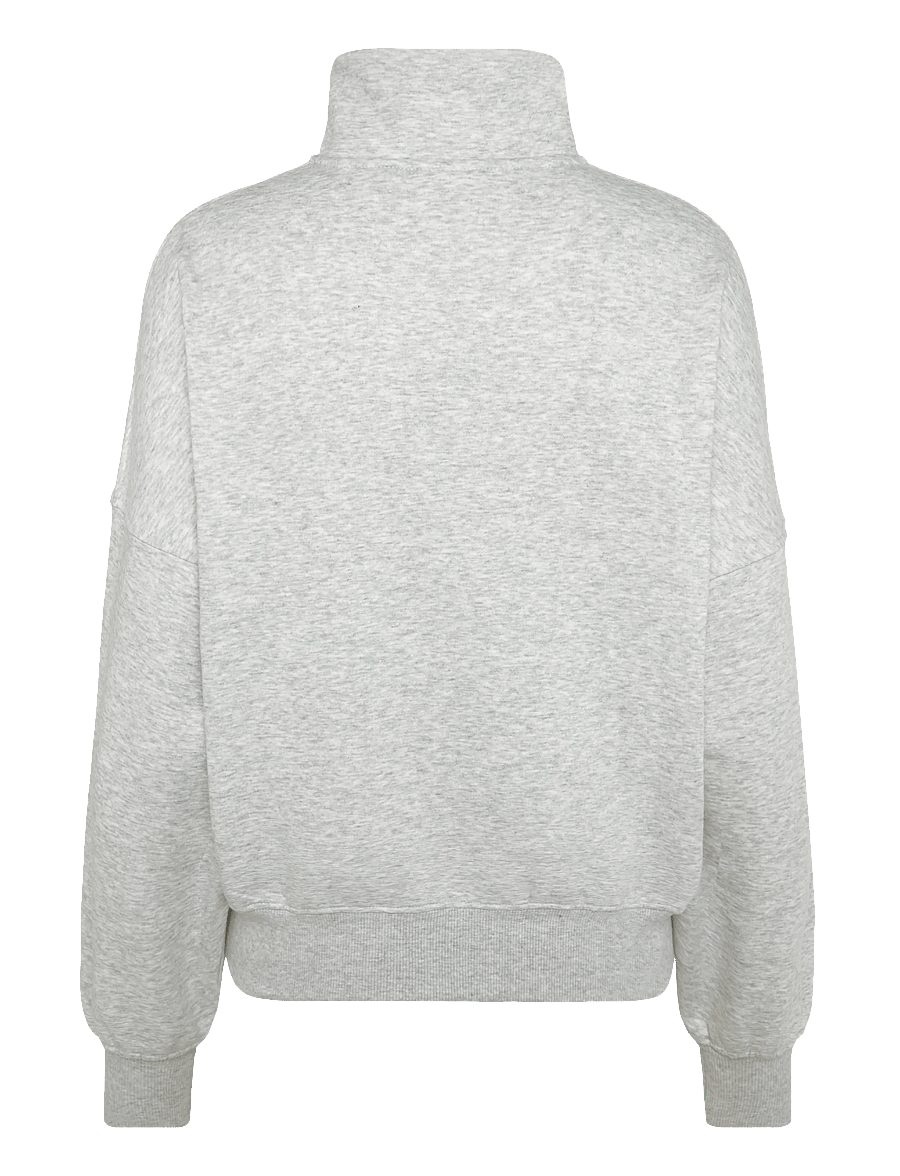ICANIWILL - Everyday 1/4 Zip Sweatshirt Terry Print W - dressipluusid ja pusad - light grey melange - 2