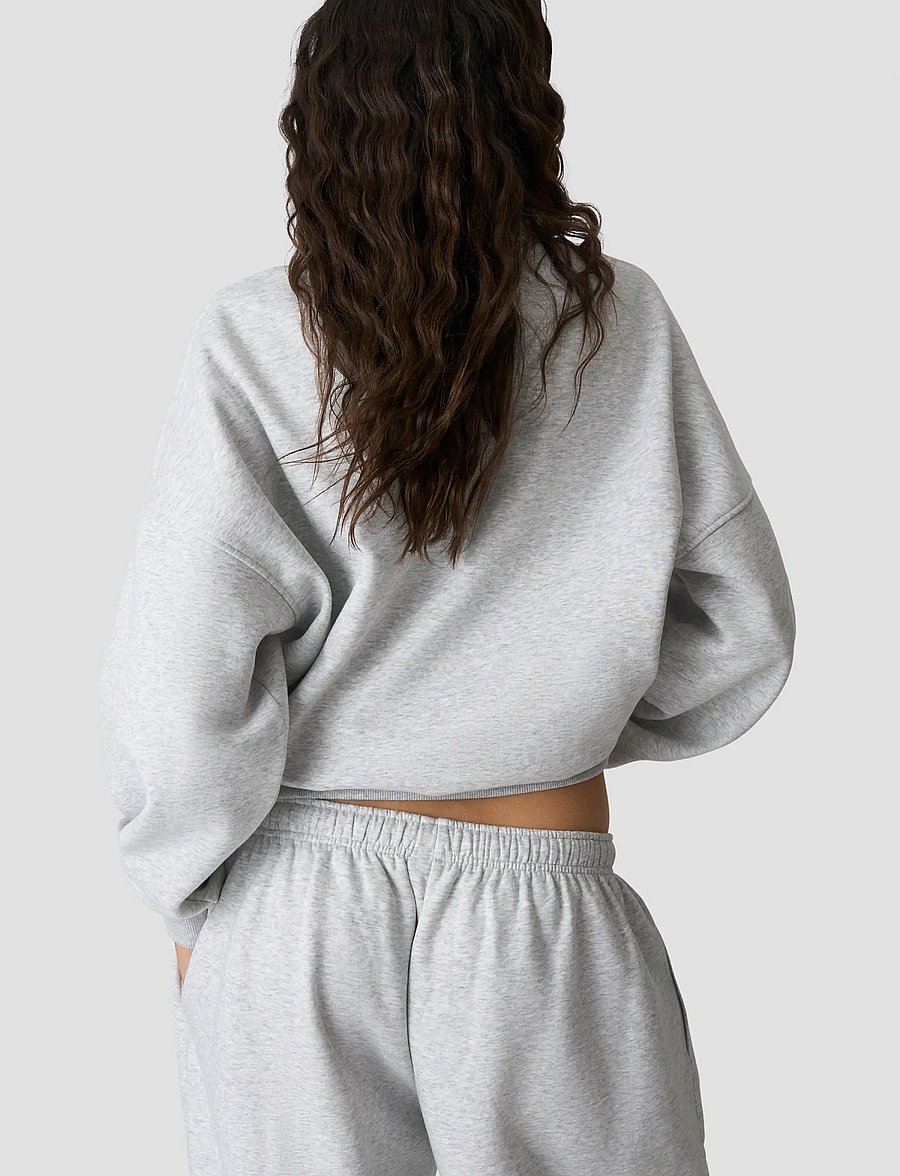 ICANIWILL - Everyday 1/4 Zip Sweatshirt Terry Print W - dressipluusid ja pusad - light grey melange - 3