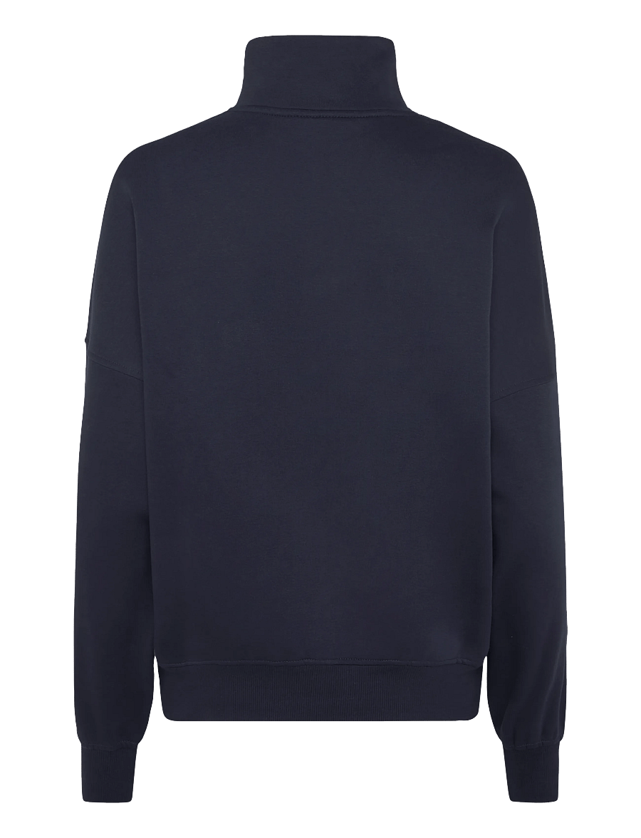 ICANIWILL - Everyday 1/4 Zip Sweatshirt Terry Print W - overdele - midnight blue - 2