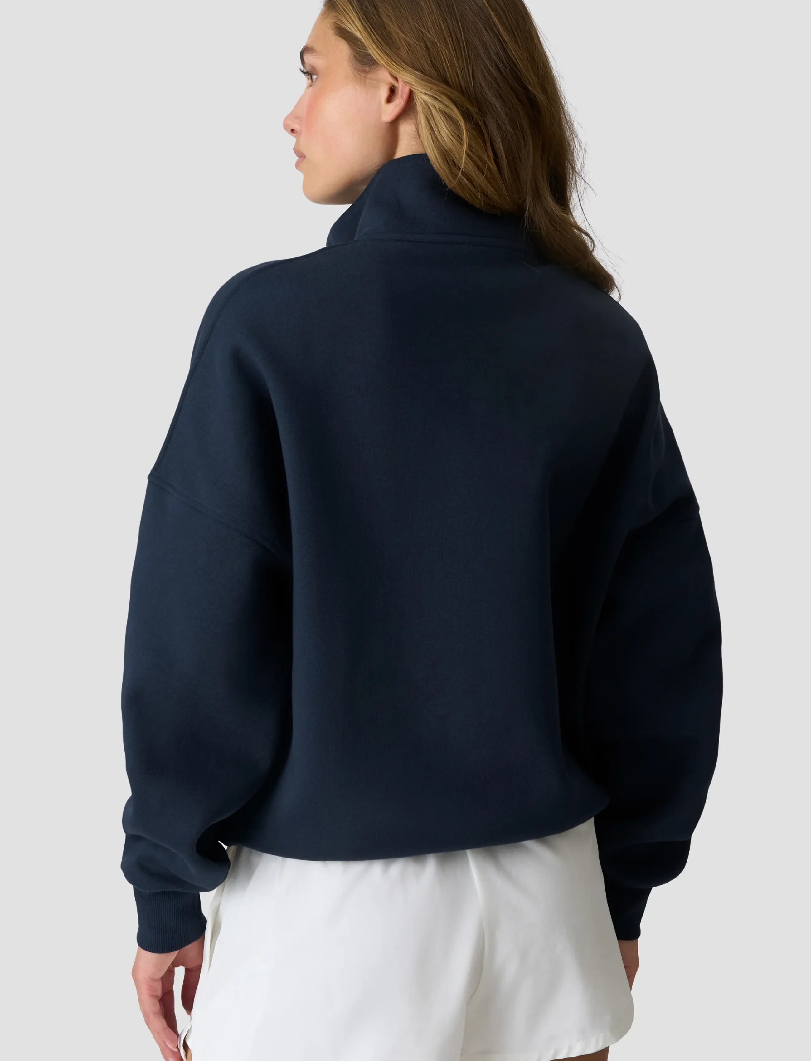 ICANIWILL - Everyday 1/4 Zip Sweatshirt Terry Print W - overdele - midnight blue - 3
