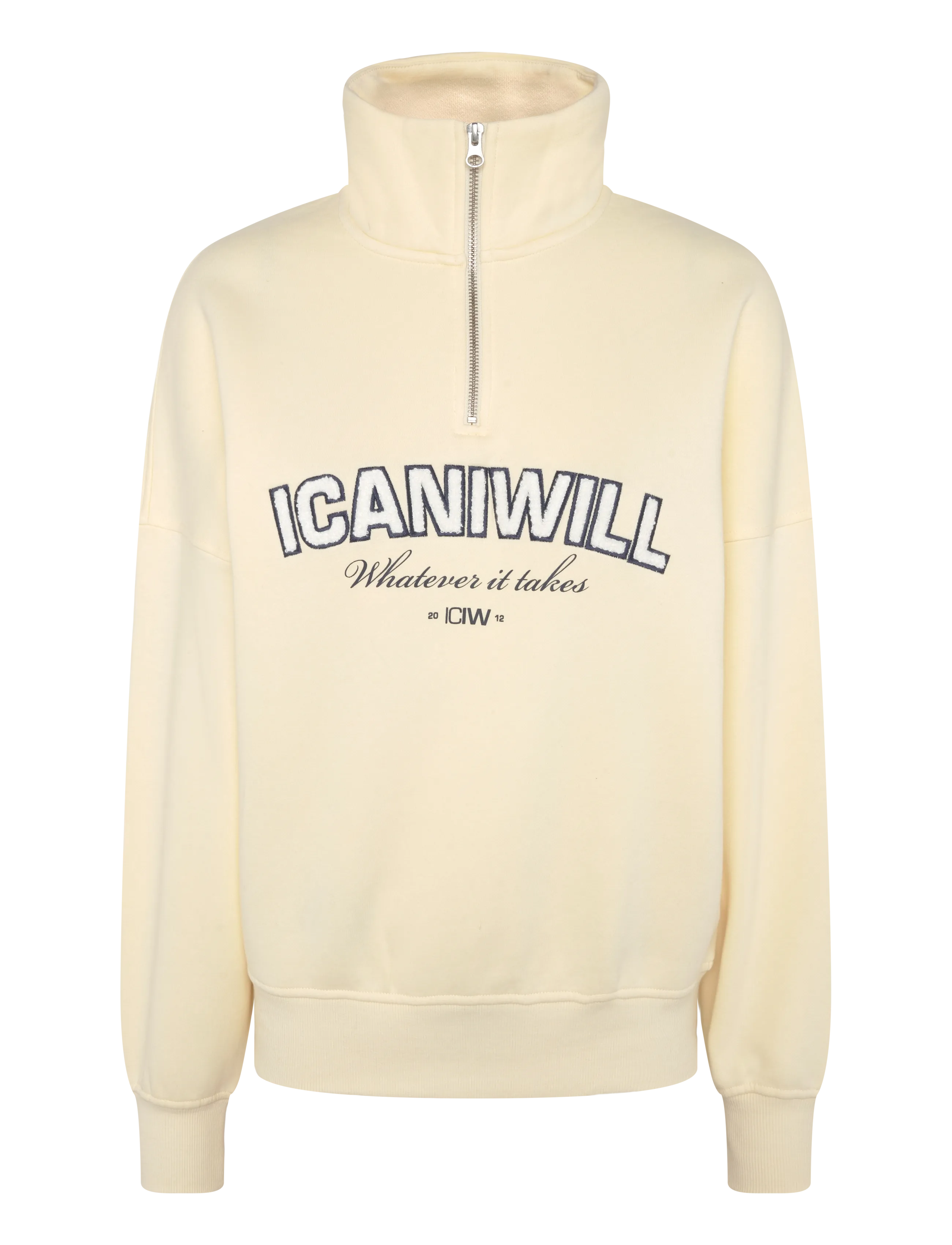 ICANIWILL Everyday 1/4 Zip Sweatshirt Terry Print W - Dressipluusid - PALE LEMON / yellow