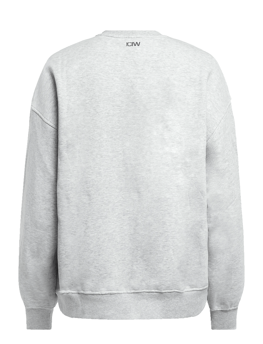 ICANIWILL - Everyday Relaxed Crewneck Terry Print W - Överdelar - light grey melange - 2