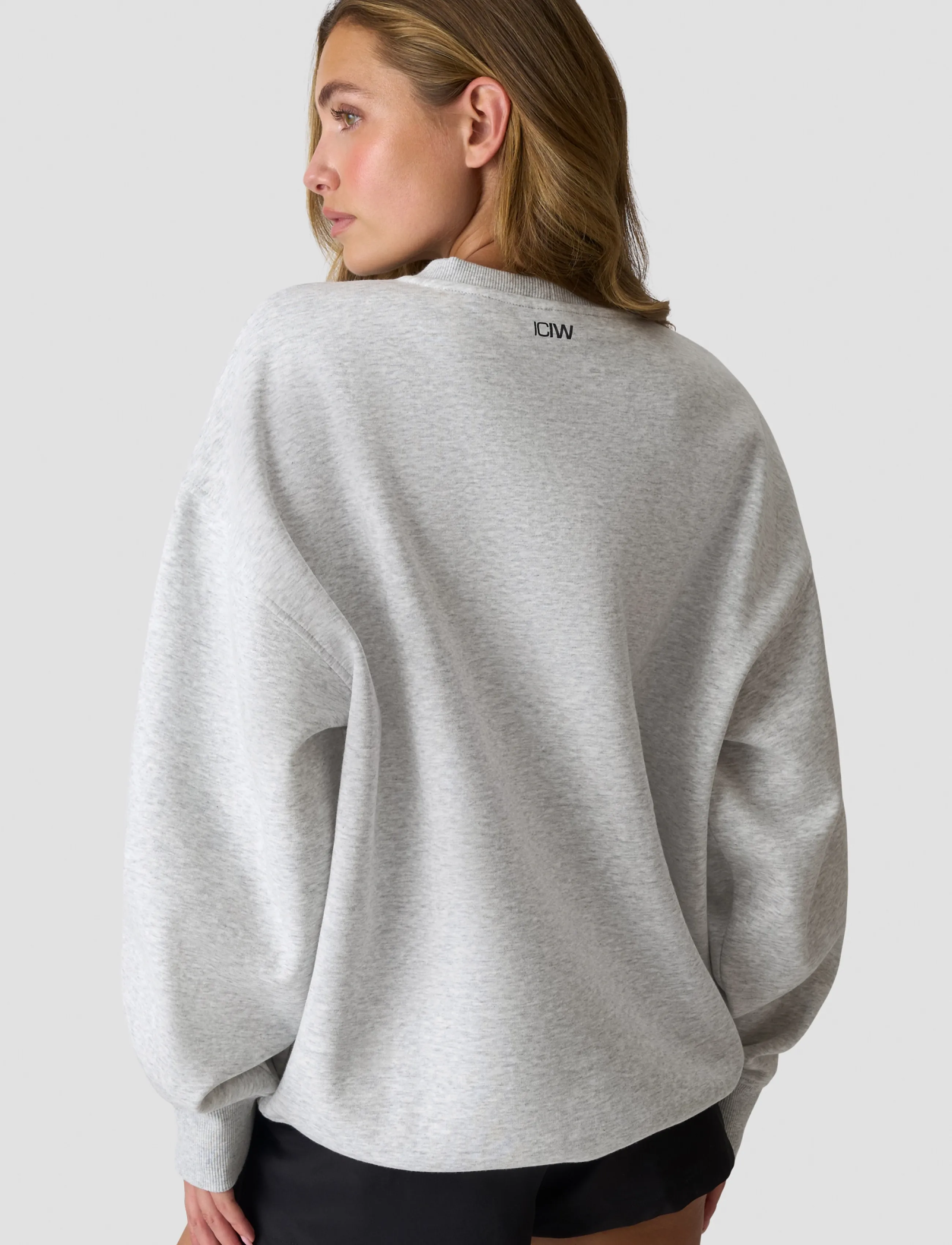 ICANIWILL - Everyday Relaxed Crewneck Terry Print W - Överdelar - light grey melange - 3